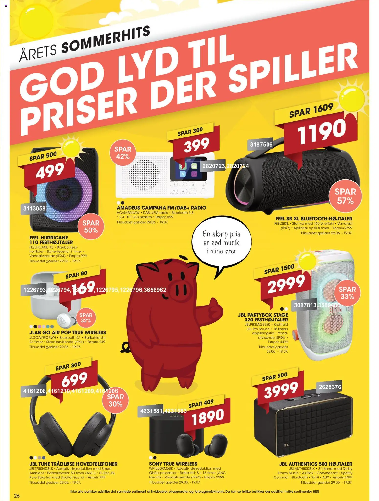 Punkt1 tilbudsavis – gyldig fra 29/06/2026 | Side: 26 | Produkter: Lyd, Radio, Hovedtelefoner, Højttaler