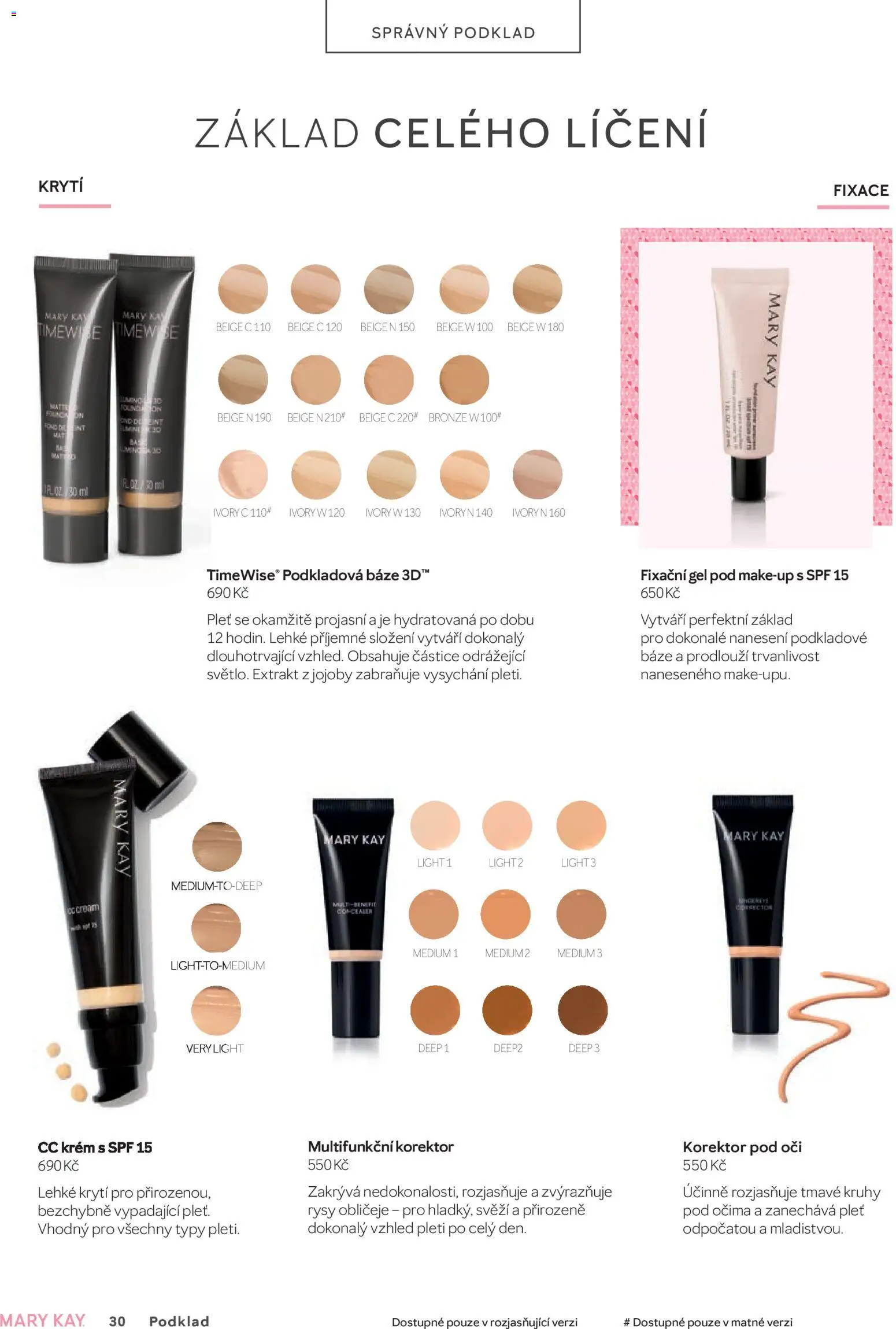 Mary Kay kniha o kráse od 01.04.2026 | Strana: 30 | Produkty: Makeup, Krém, Korektor, CC krém
