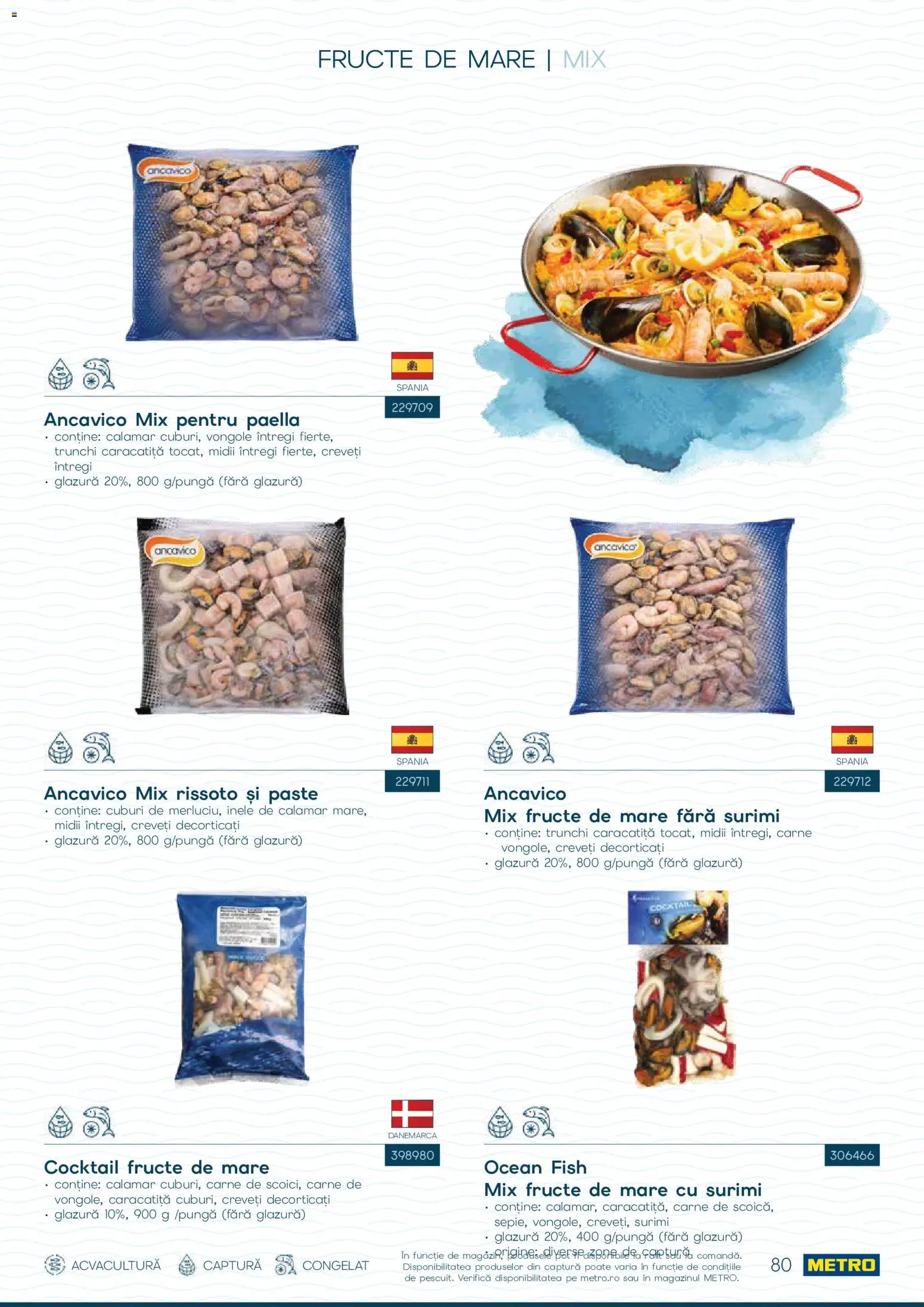 Noul catalog Metro – valabil de la 01.10.2026 | Pagină: 80 | Produse: Mix fructe, Paste, Trunchi, Fructe De Mare