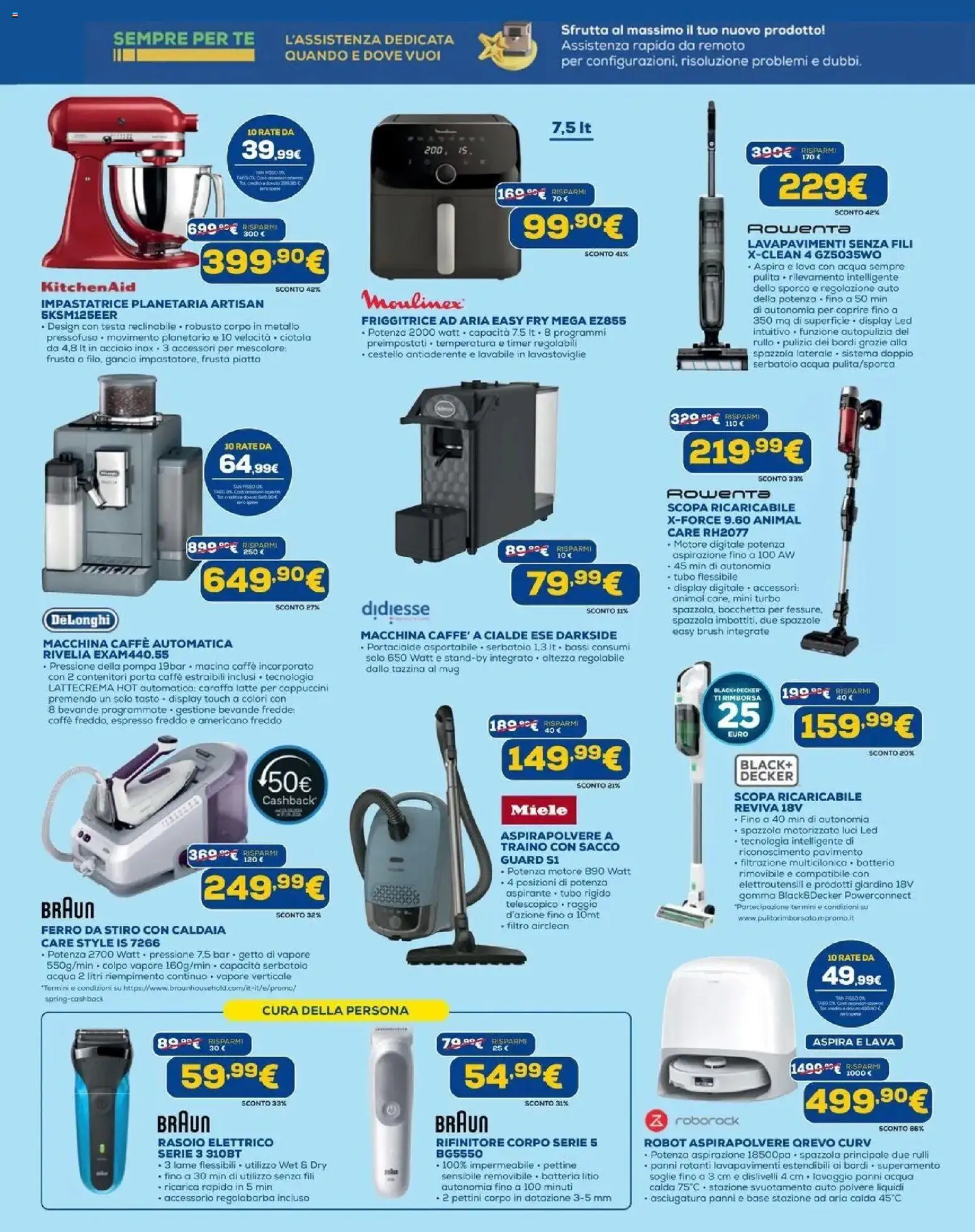 Volantino Euronics del 23.04.2026 | Pagina: 5 | Prodotti: Spazzola, Caffè, Aspirapolvere, Macina