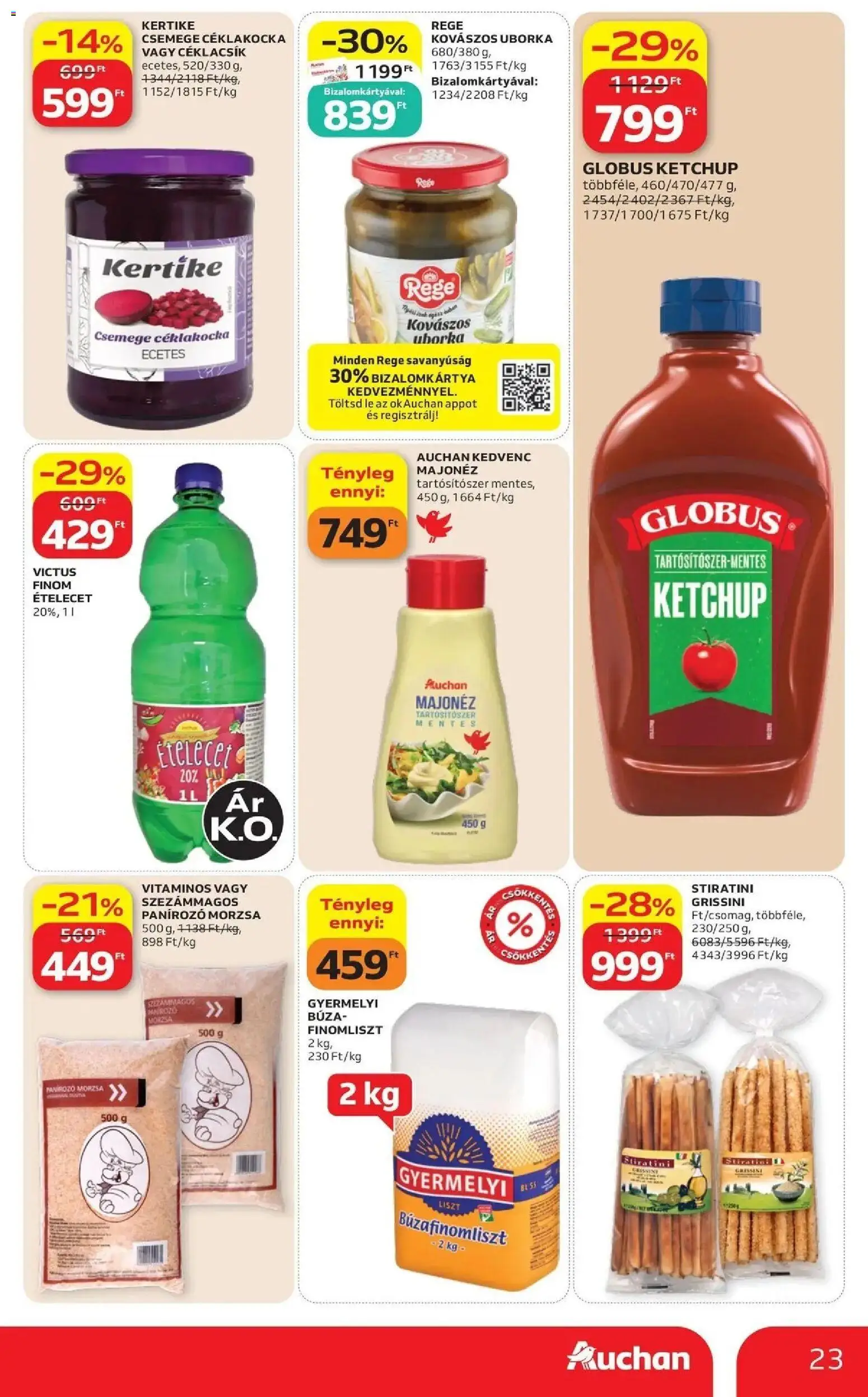Auchan akciós újság Szolnok - 2026.08.13. -tól/töl > akció, lapozható szórólap 🛍️ | Oldal: 23 | Termékek: Lé, Csemege, Uborka, Savanyúság