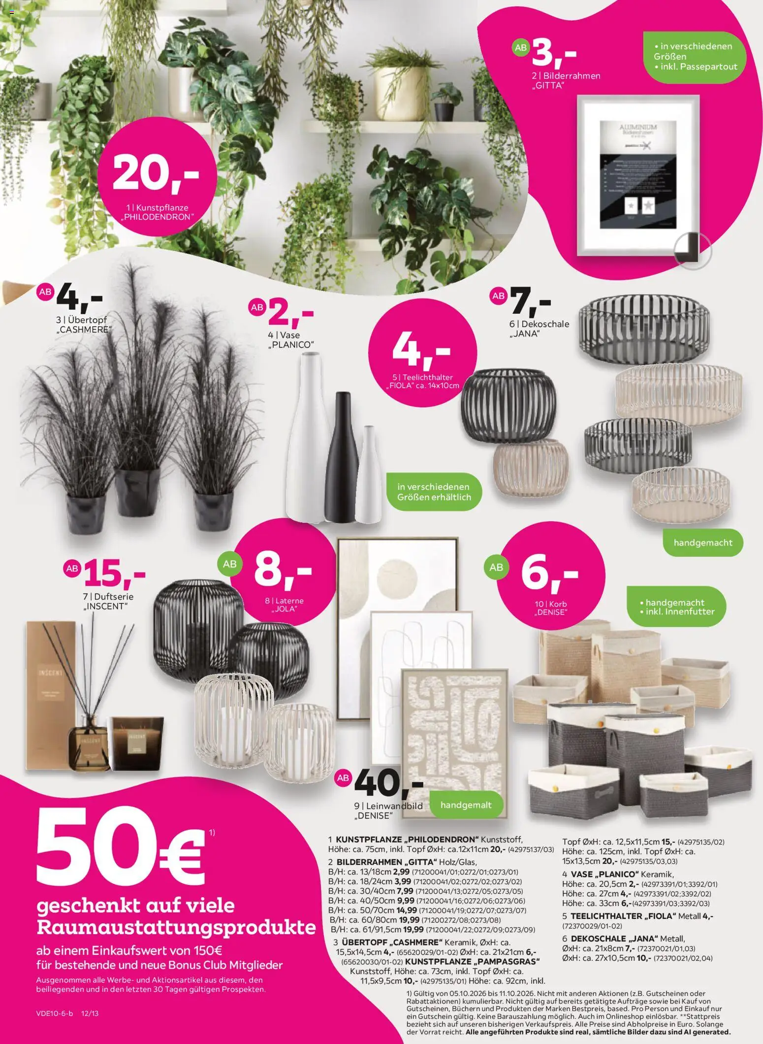 Mömax Prospekt – gültig ab 05.10.2026 | Seite: 12 | Produkte: Korb, Vase, Bilder, Bilderrahmen