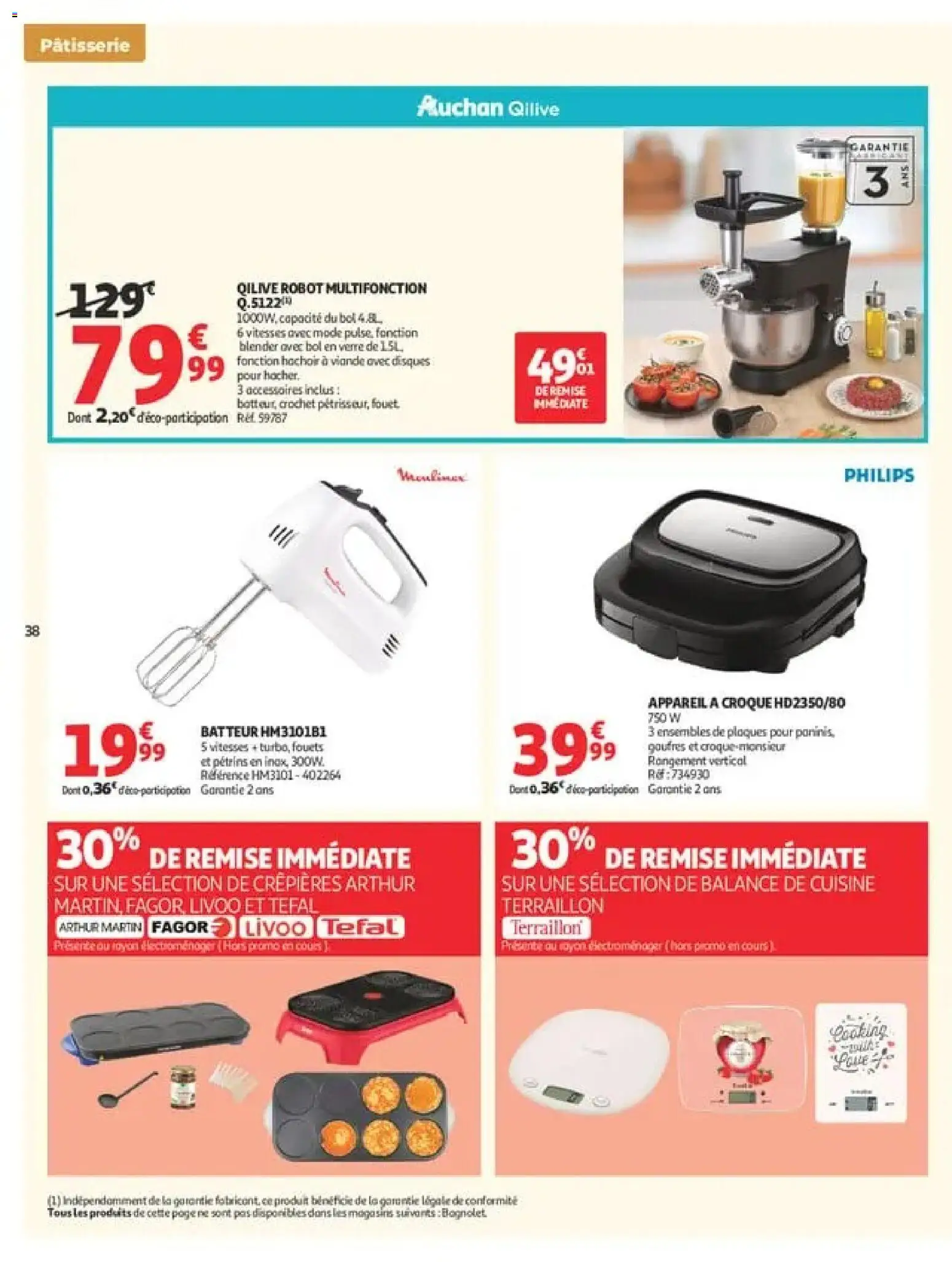 {H1} | Page: 38 | Produits: Robot, Sandwich, Bol, Gaufres