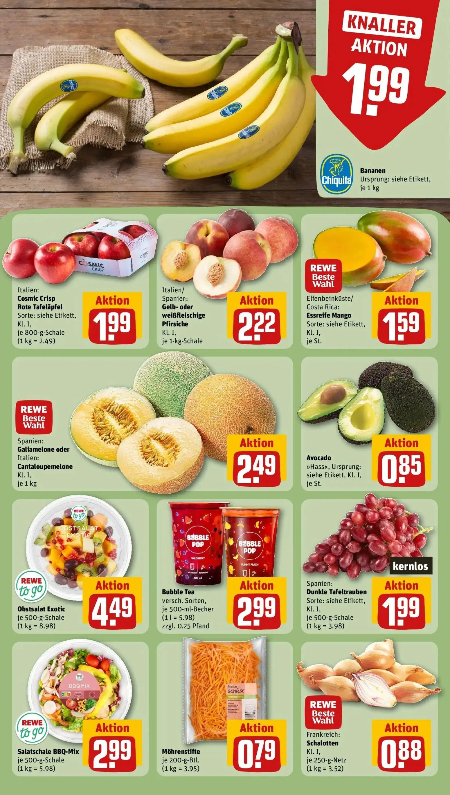 Rewe Prospekt Berlin / Friedrichshain – gültig ab 01.06.2026 | Seite: 4 | Produkte: Bananen, Avocado, Gemüse, Mango