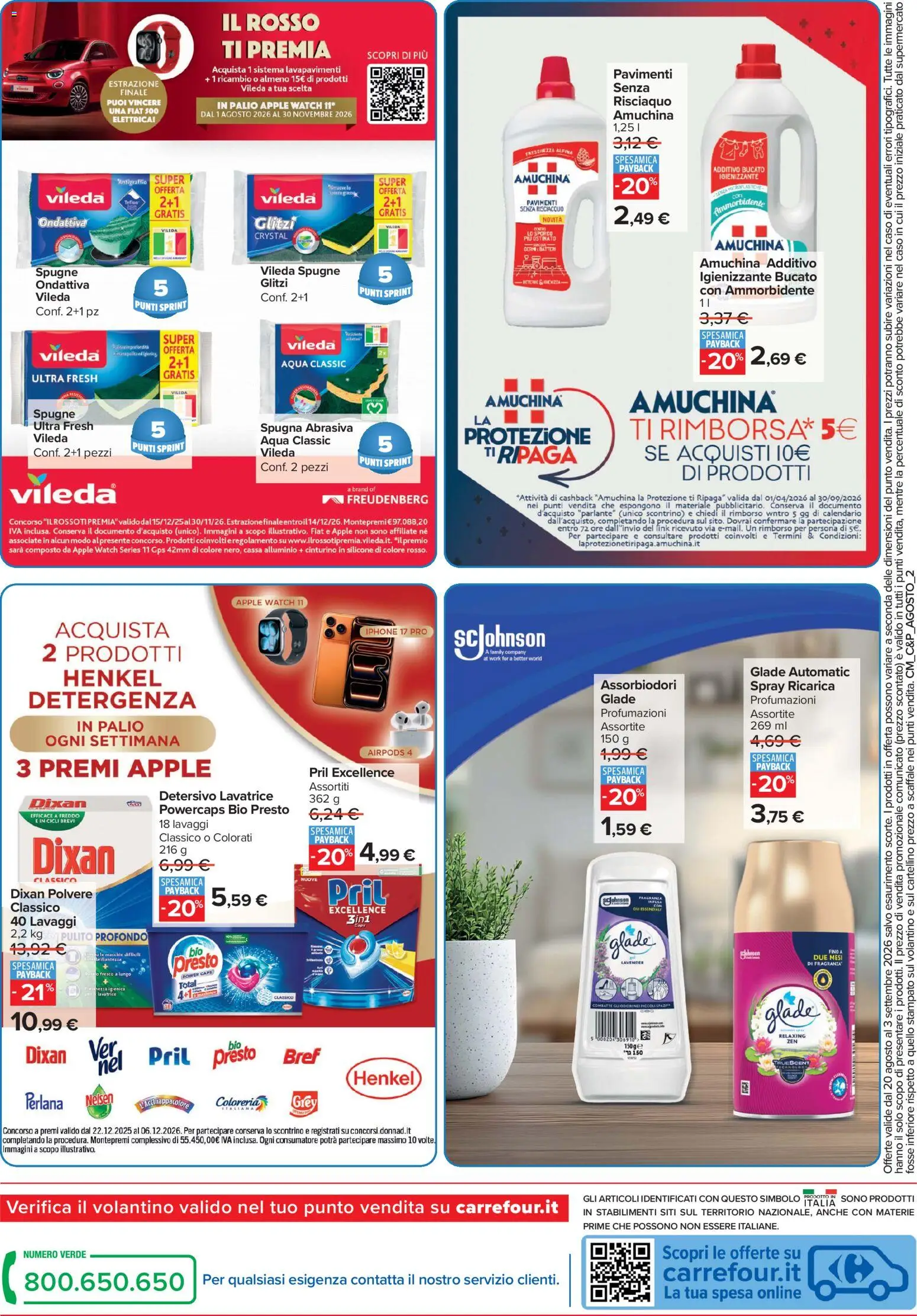 Volantino Carrefour del 20/08/2026 | Pagina: 16 | Prodotti: Spugna, Iphone, Lavatrice, Fragranza