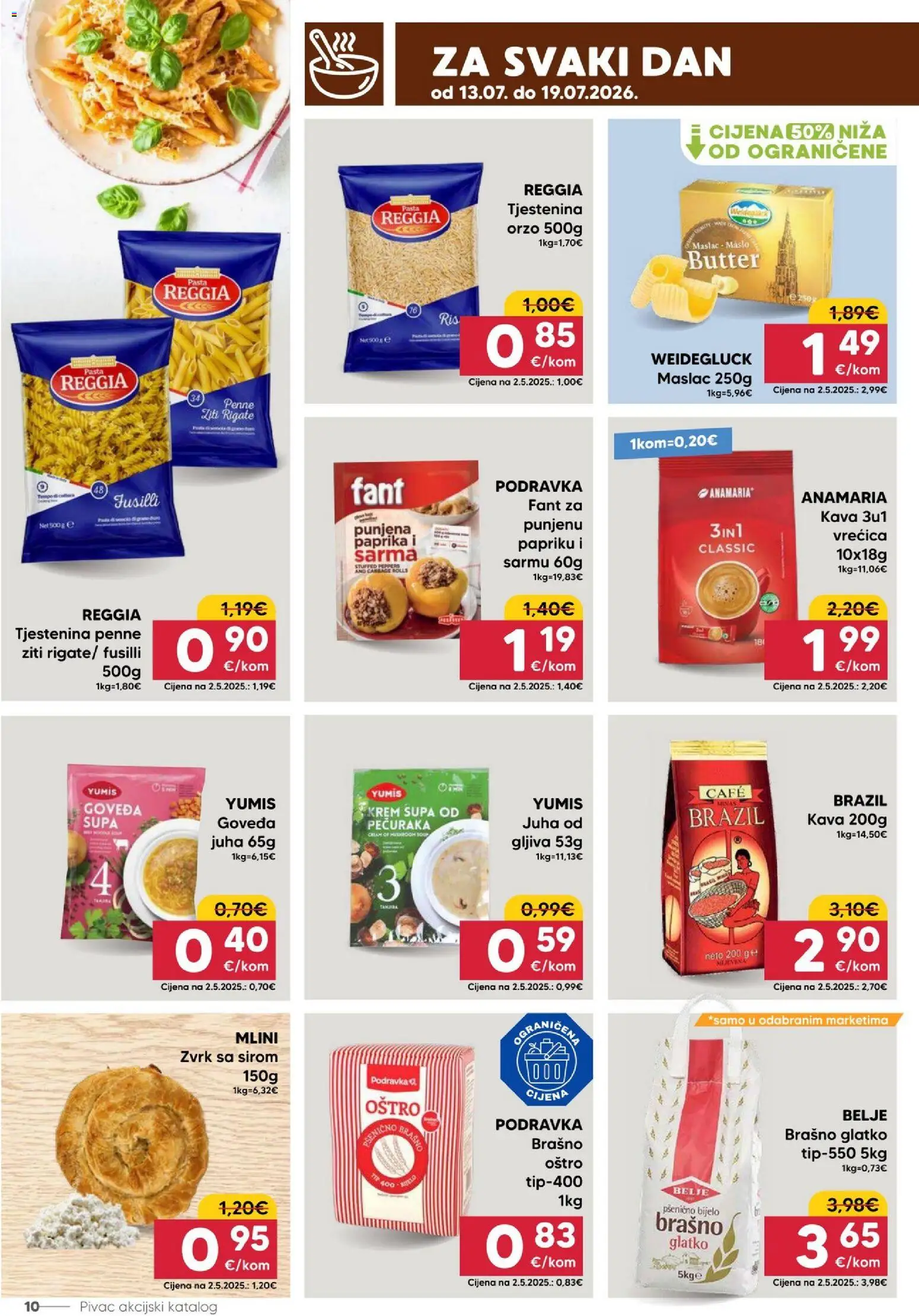 Pivac katalog | vrijedi od 13.07.2026 | Stranica: 10 | Proizvodi: Podravka, Paprika, Brašno, Pasta