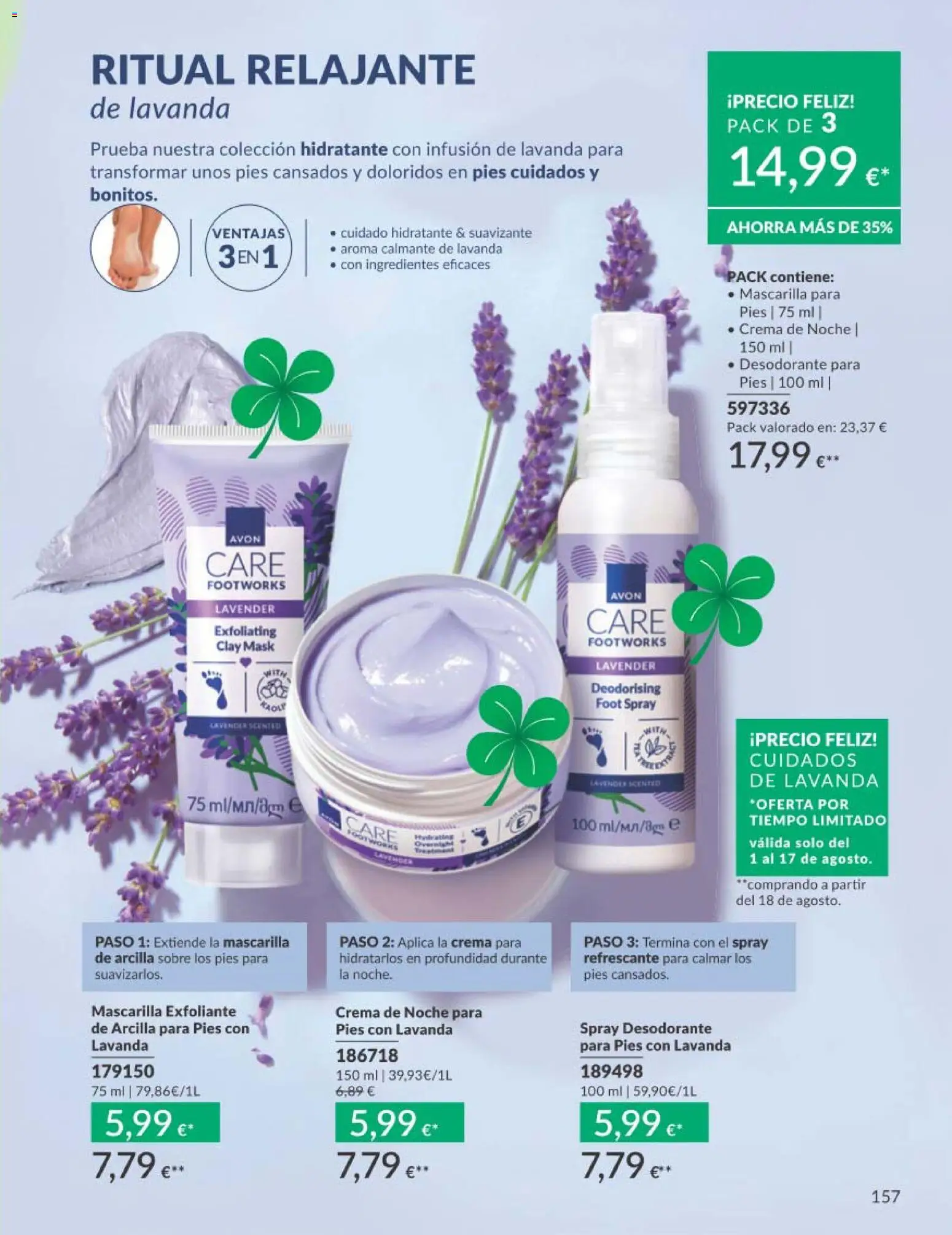 Catálogo AVON campaña 8 │ válido desde el 01/08/2026 | Página: 157 | Productos: Desodorante, Crema, Exfoliante, Crema de noche