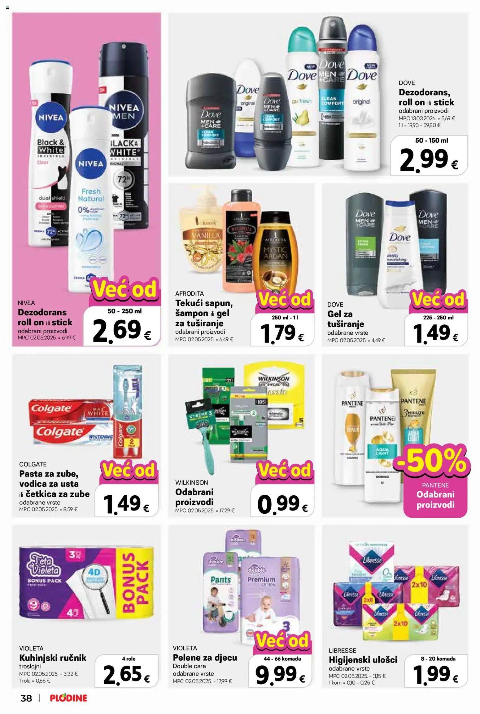 Plodine katalog | vrijedi od 15.07.2026 | Stranica: 38 | Proizvodi: Role, Ručnik, Nivea, Libresse