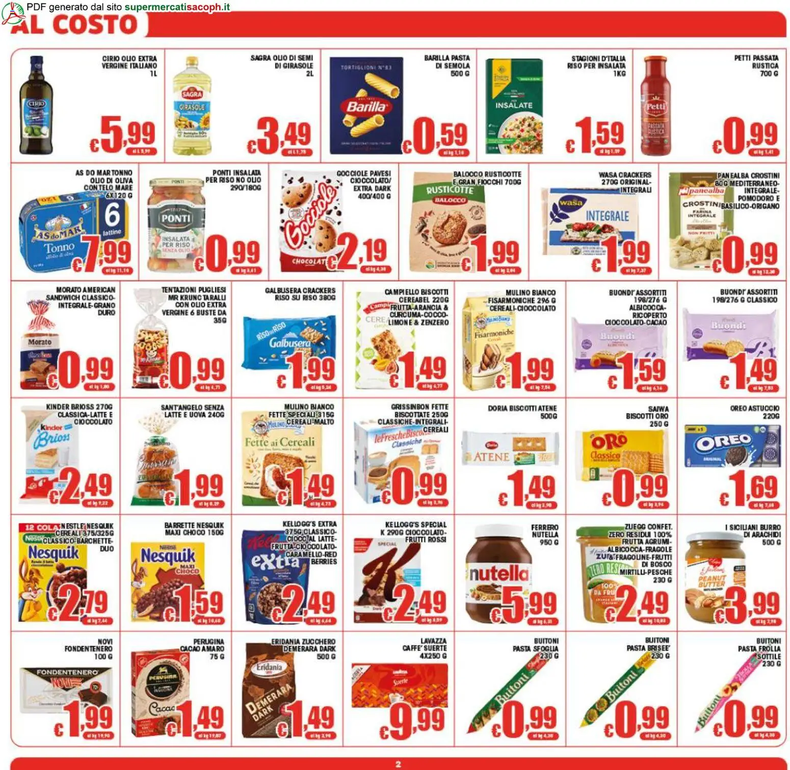 Volantino Sacoph del 10.06.2026 | Pagina: 2 | Prodotti: Farina, Agrumi, Taralli, Olio di Oliva