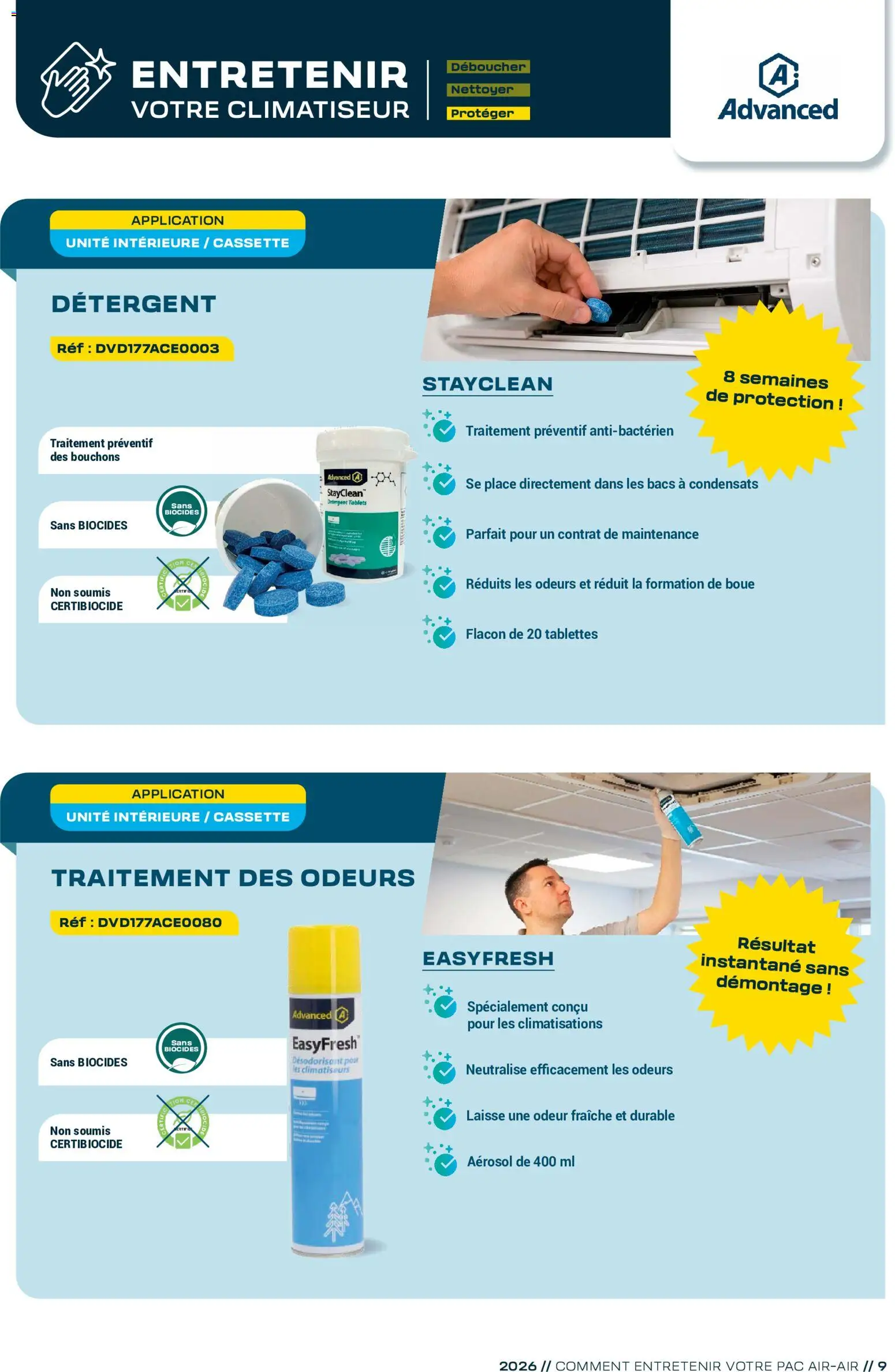 {H1} | Page: 9 | Produits: Désodorisant, Détergent, Climatiseur