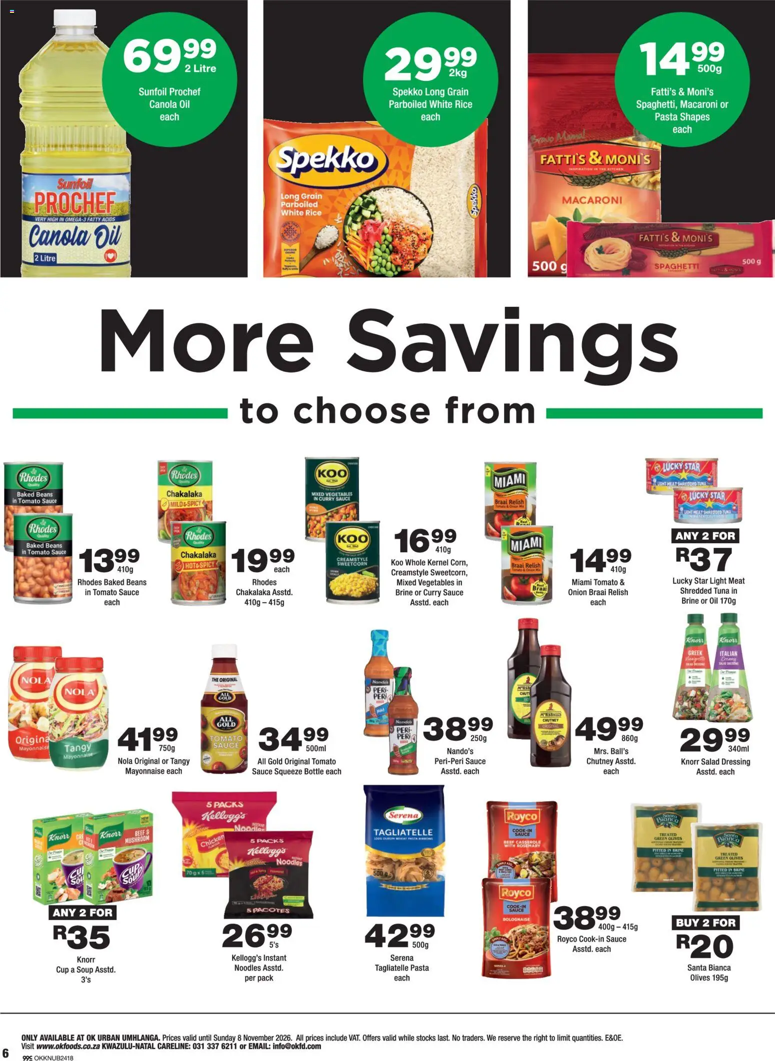 New OK Foods catalogue – valid from 23/10/2026 | Page: 6 | Products: Tuna, Rice, Pasta, Sauce