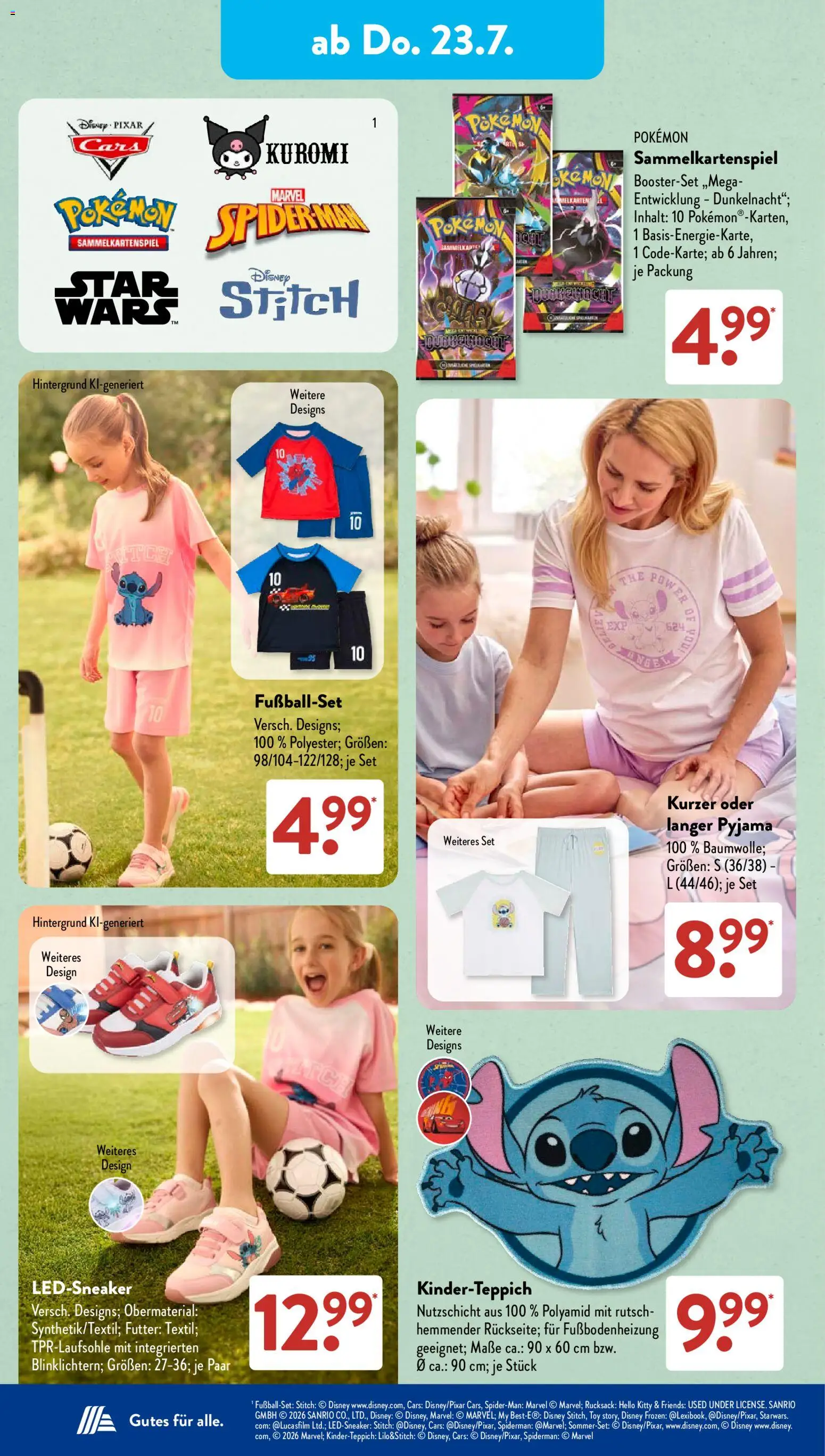 Aldi Süd Prospekt – gültig ab 20.07.2026 | Seite: 9 | Produkte: Pyjama, Rucksack