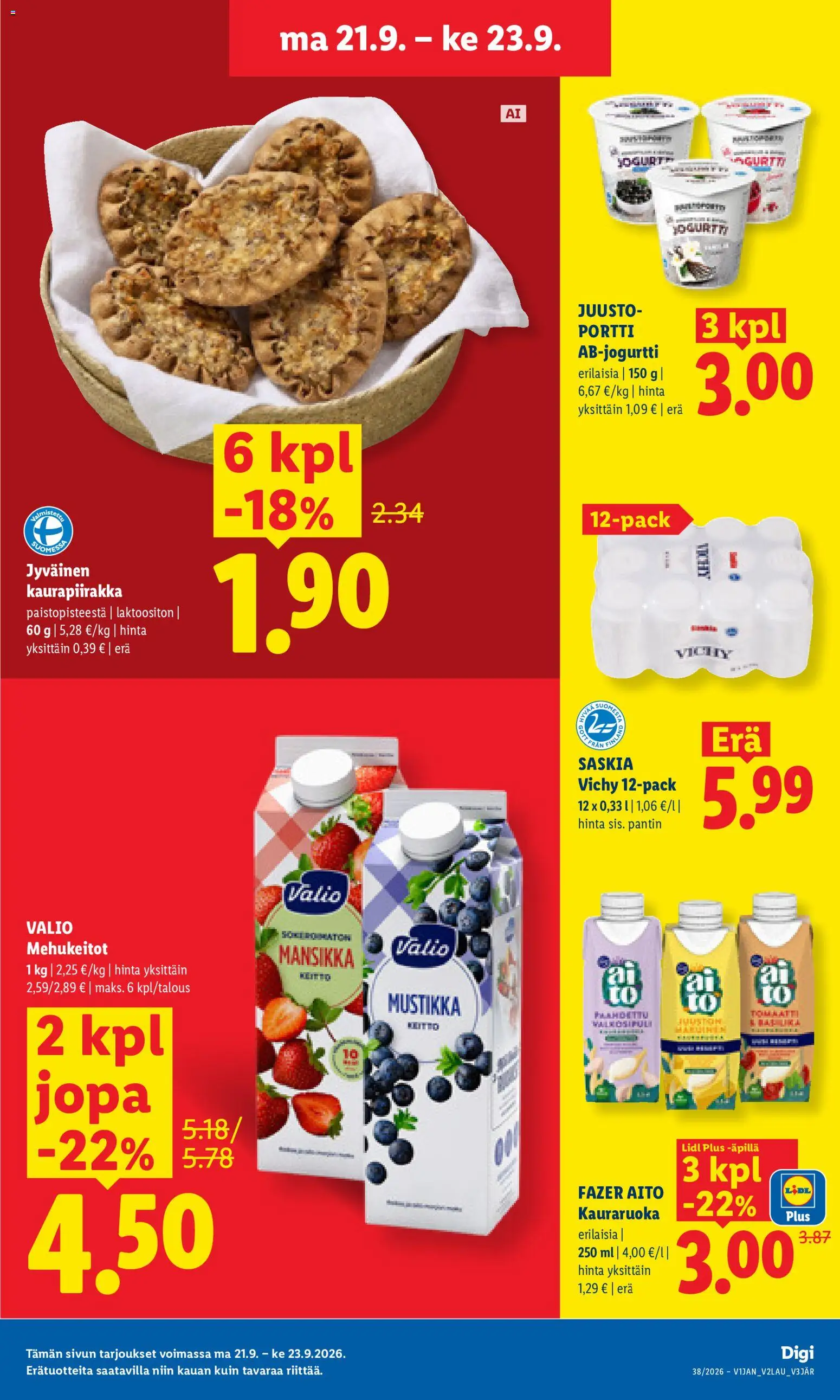 Lidl tarjoukset - Rovaniemi – voimassa 21/09/2026 alkaen | Sivu: 5 | Tuotteet: Mustikka, Juusto