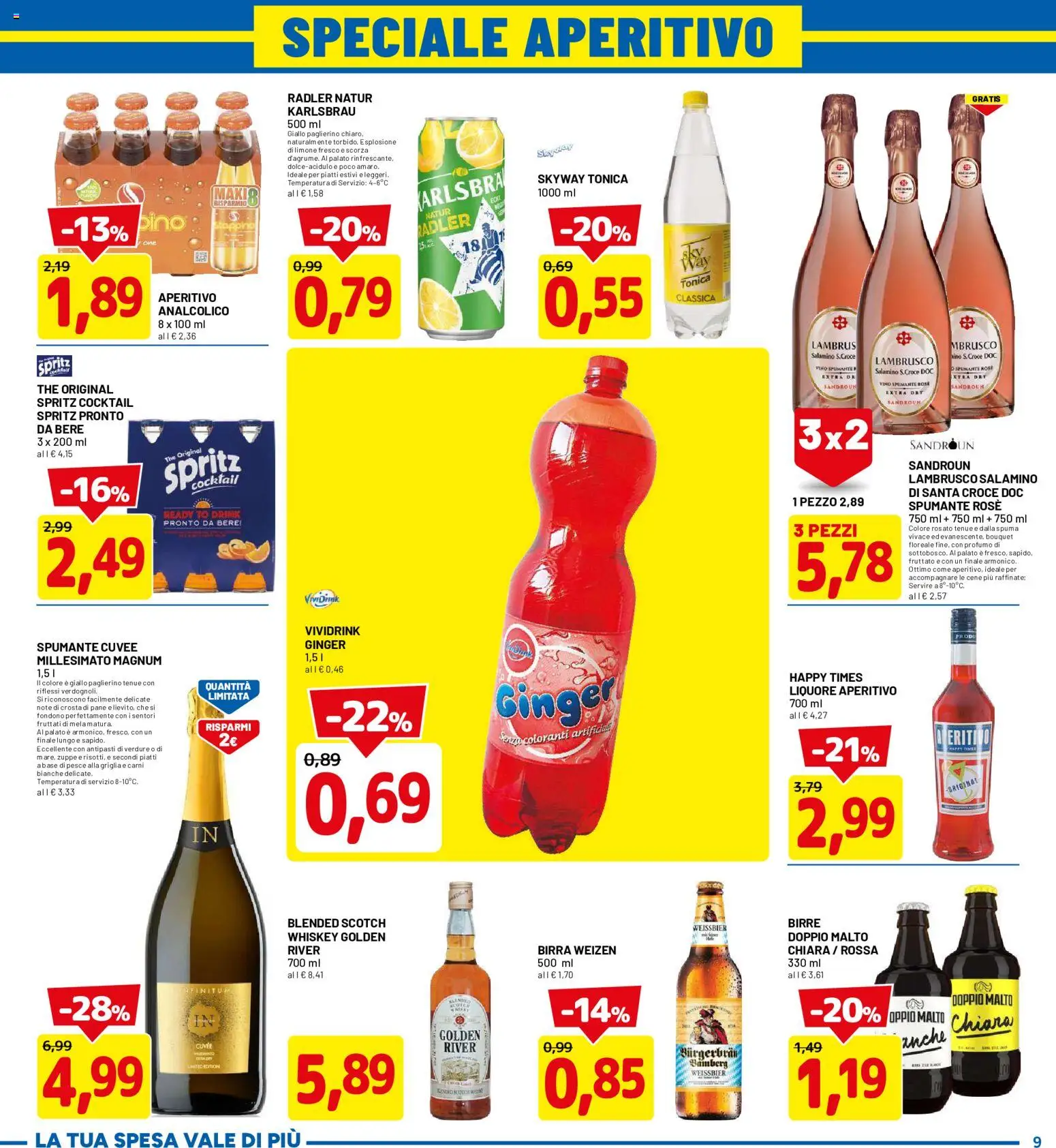 Volantino D Più del 20/07/2026 | Pagina: 9 | Prodotti: Limone, Vino, The, Liquore