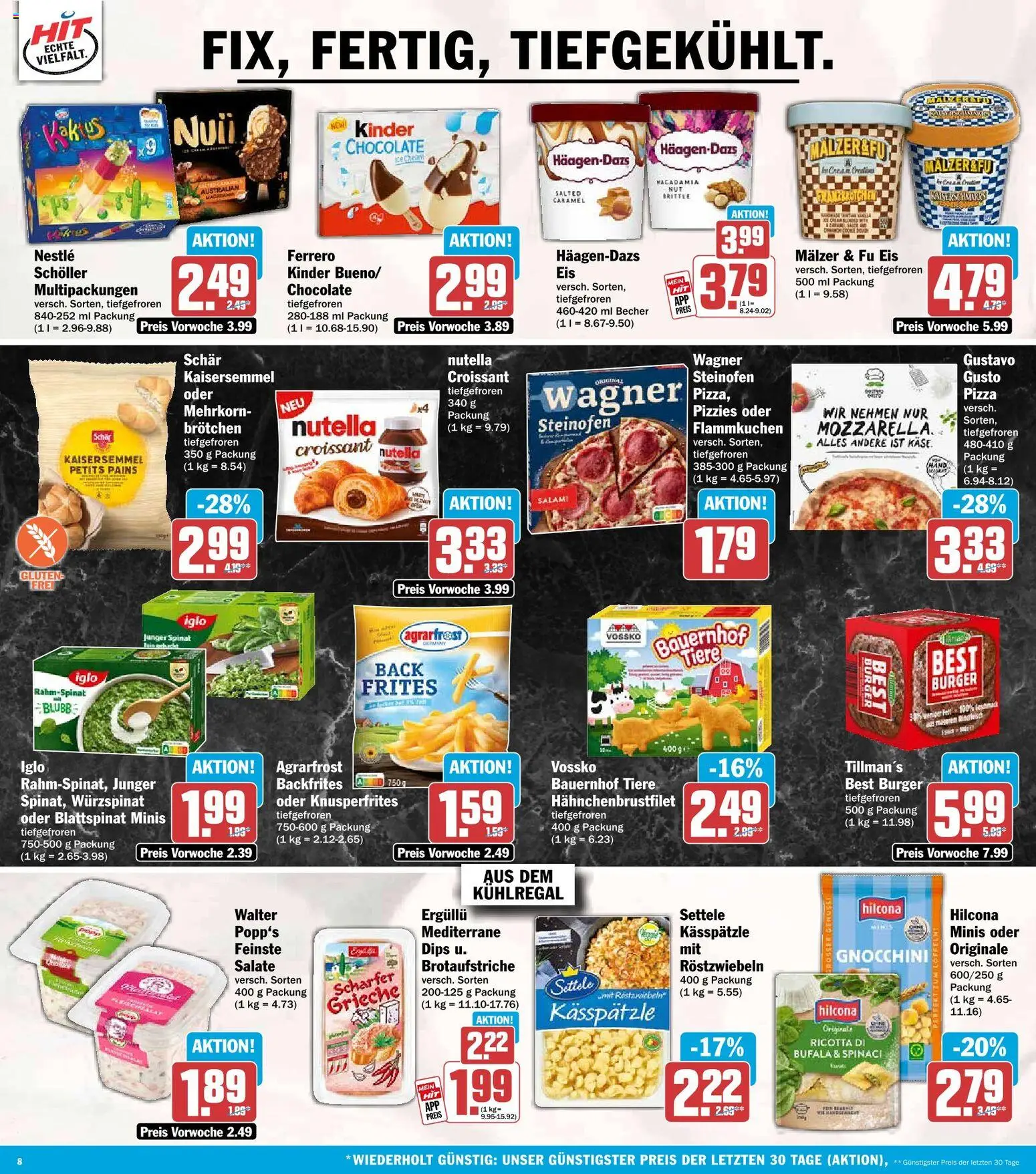 HIT Prospekt – gültig ab 28.09.2026 | Seite: 8 | Produkte: Iglo, Wagner pizza, Croissant, Eis