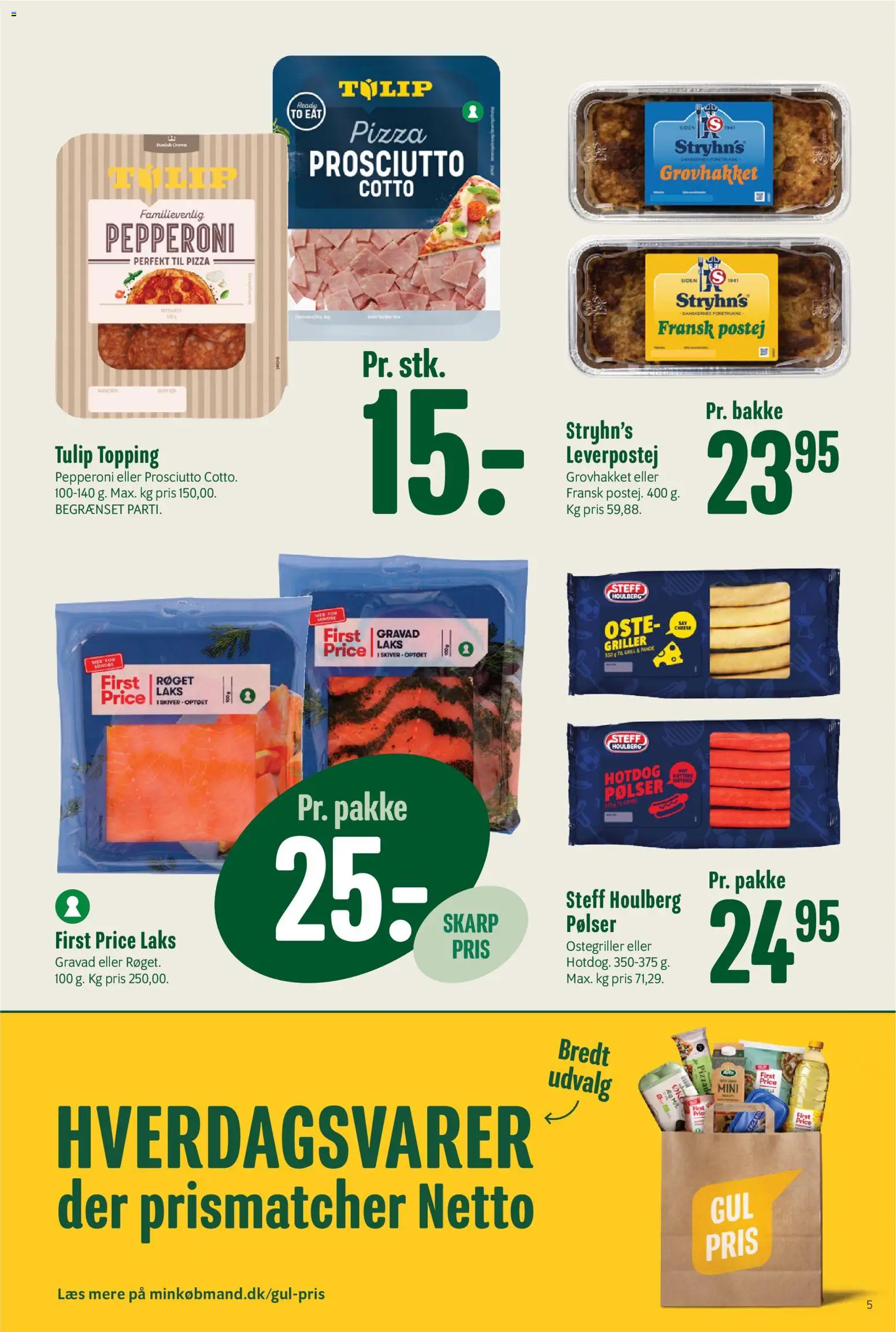 Min Købmand tilbudsavis – gyldig fra 18/09/2026 | Side: 5 | Produkter: Pølser, Pizza, Leverpostej, Grill