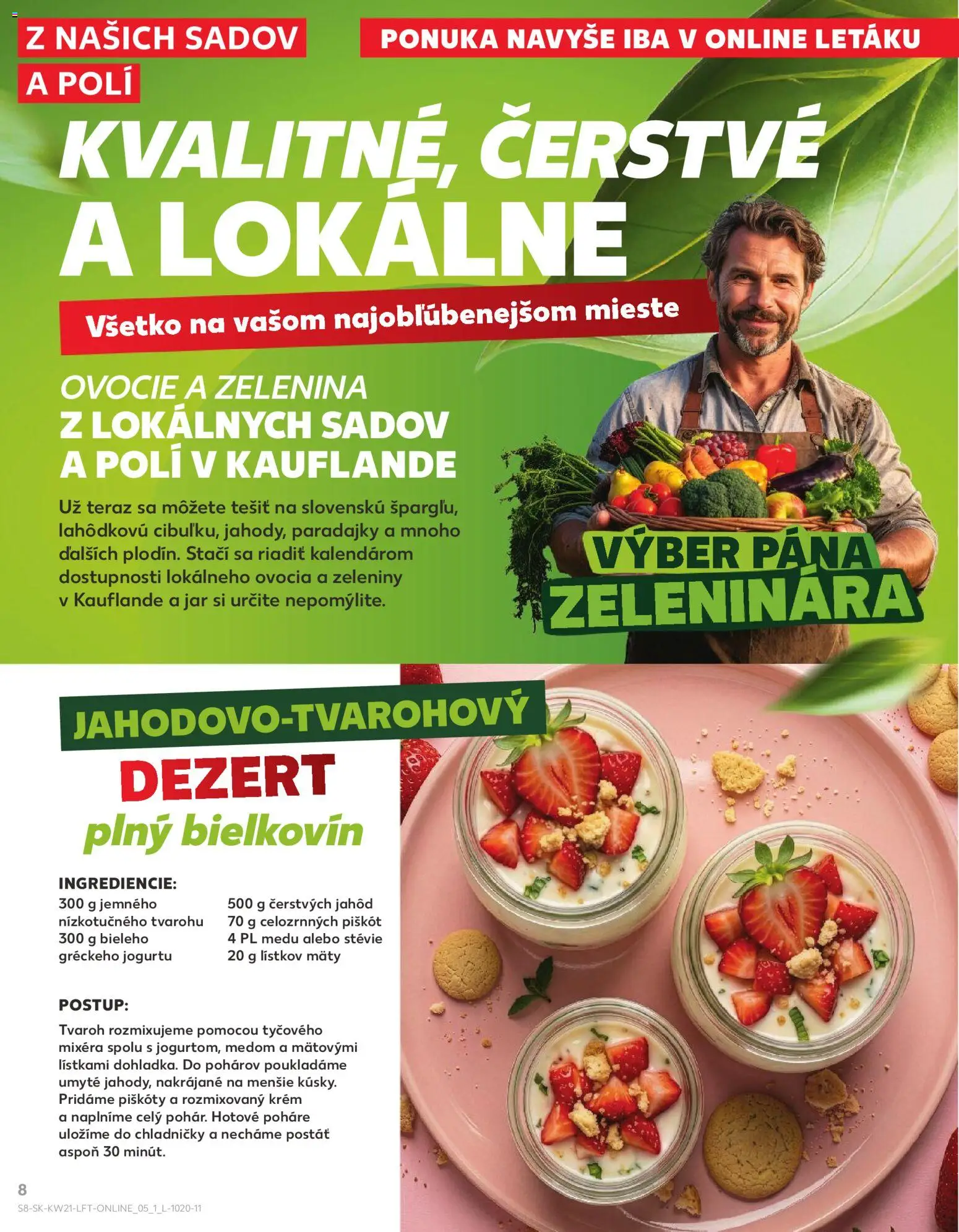 Nové Kaufland akcie – leták je platný od 21.05.2026 | Strana: 8 | Produkty: Paradajky, Tvaroh, Jar, Ovocie