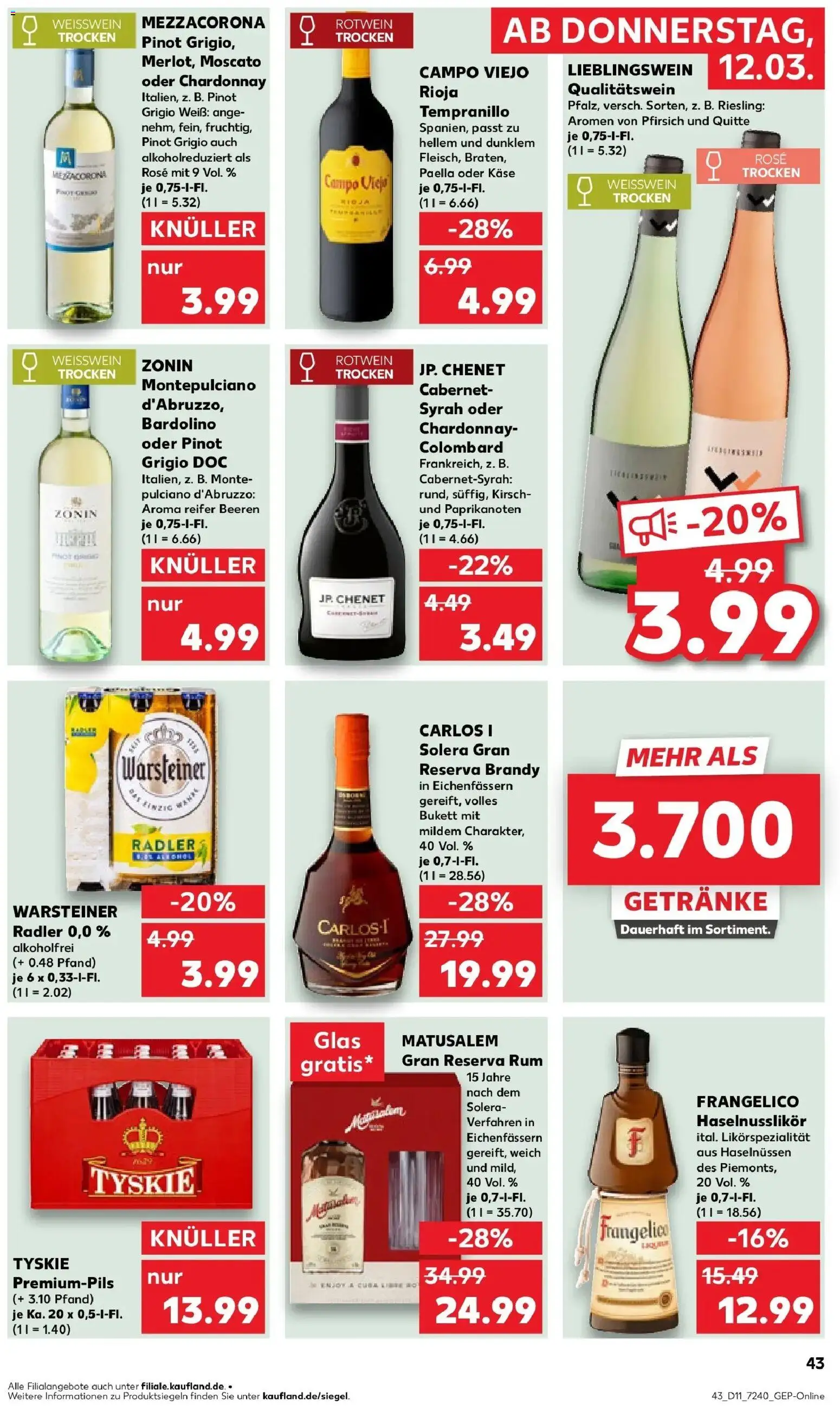 Kaufland Prospekt Iserlohn	 – gültig ab 09.03.2026 | Seite: 55 | Produkte: Tyskie, Käse, Weißwein, Radler