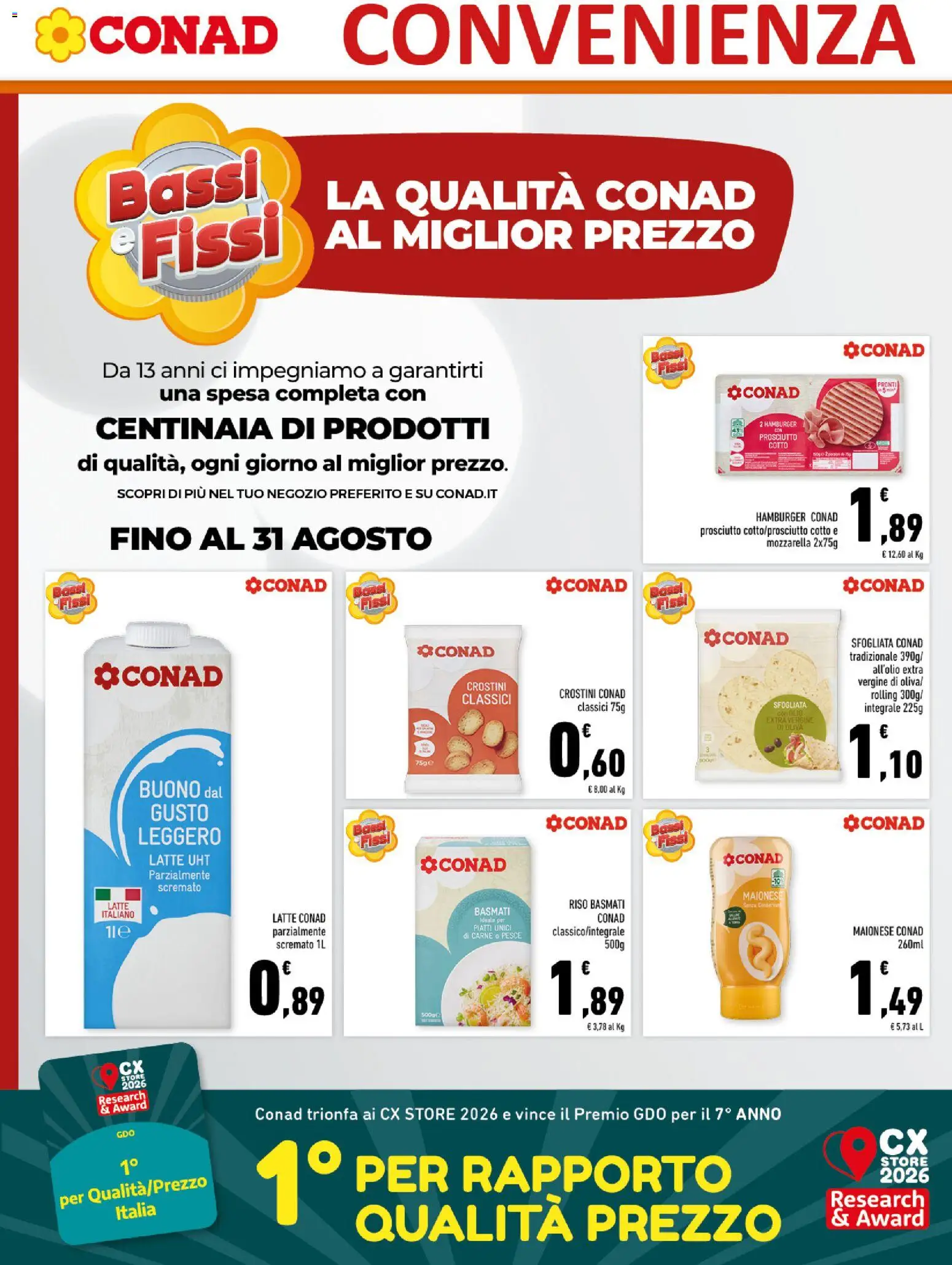 Volantino Conad del 20.05.2026 | Pagina: 8 | Prodotti: Maionese, Prosciutto, Crostini, Hamburger