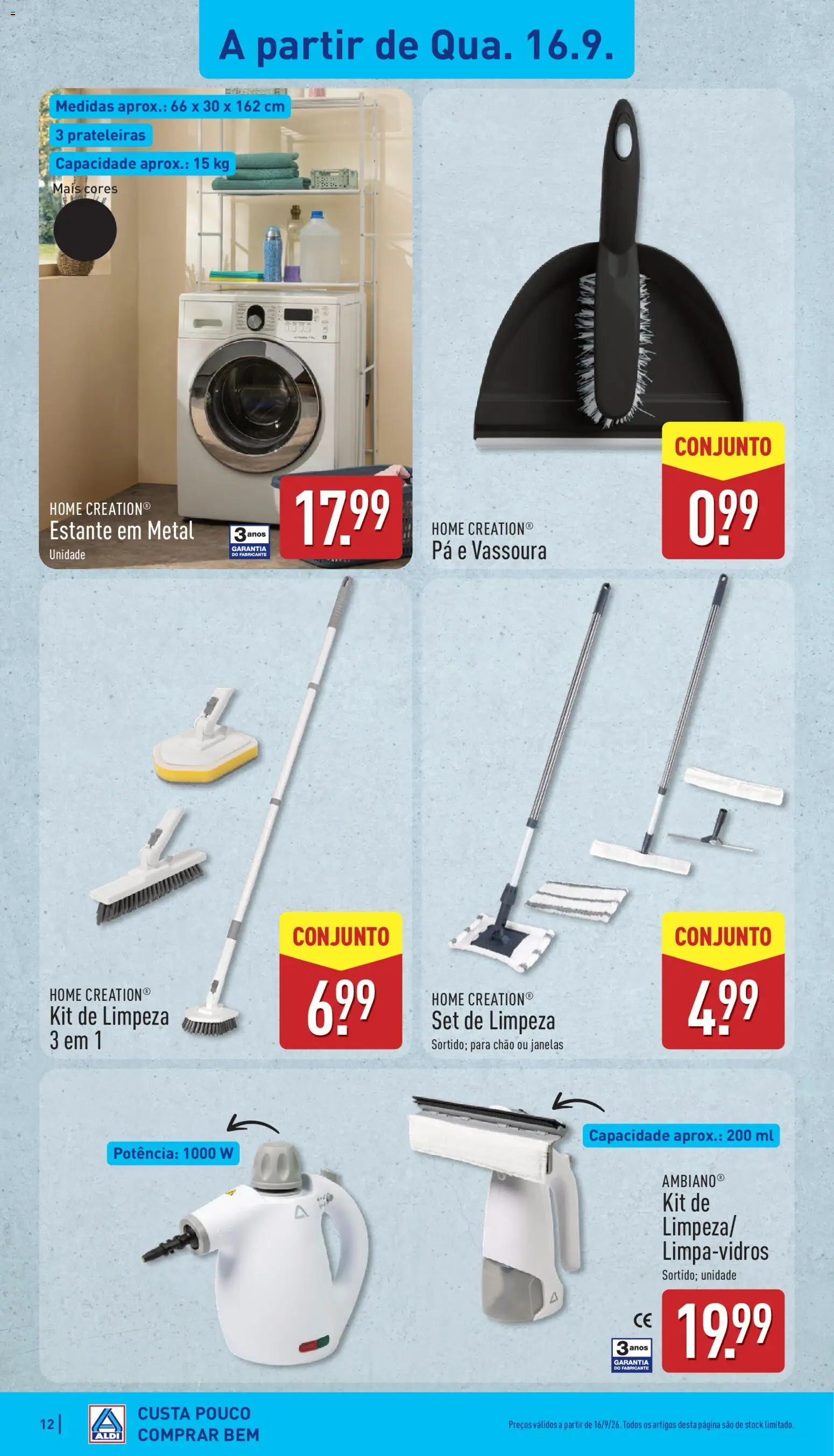 Aldi folheto │ válido de 14/09/2026 | Página: 12 | Produtos: Pá, Estante, Vassoura
