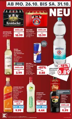 Kaufland Prospekt ab 26.10.2026 gültig | Seite: 7 | Produkte: Likör, Zucker, Wein, Gerolsteiner