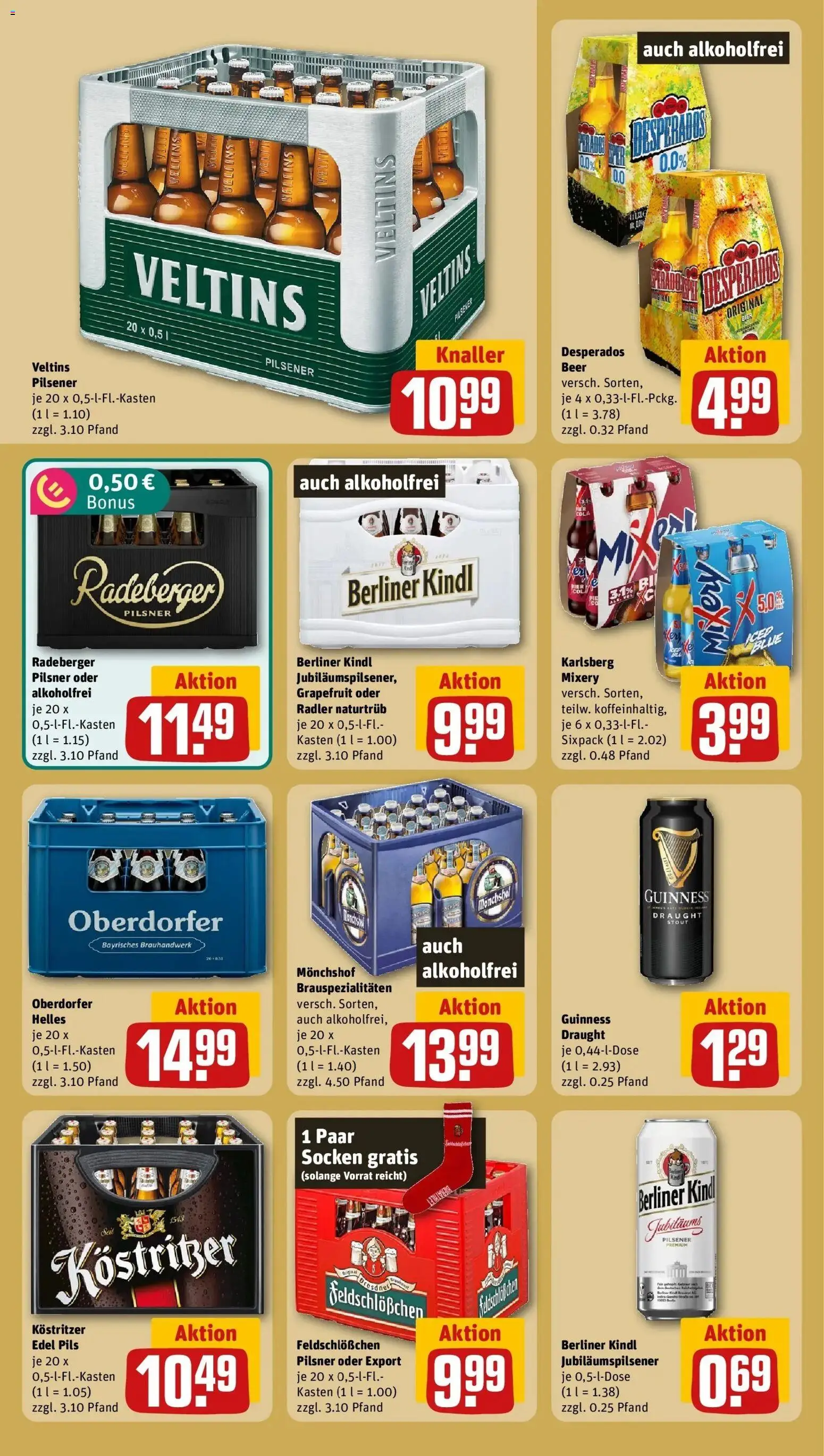 REWE Prospekt ab 26.10.2026 zum Blättern » Angebote | Seite: 19 | Produkte: Kostritzer, Pils, Radler, Socken