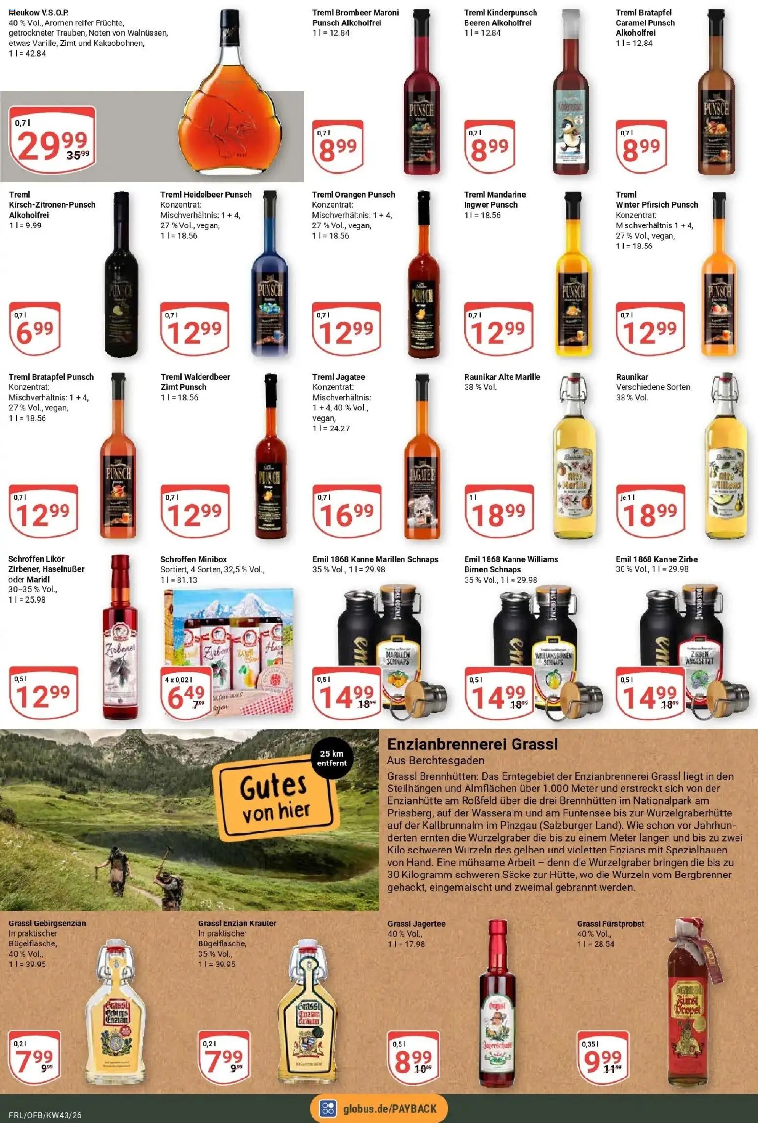 Globus Prospekt Freilassing (ab 19.10.2026) » Angebote online | Seite: 17 | Produkte: Schnaps, Likör, Orangen, Pfirsich