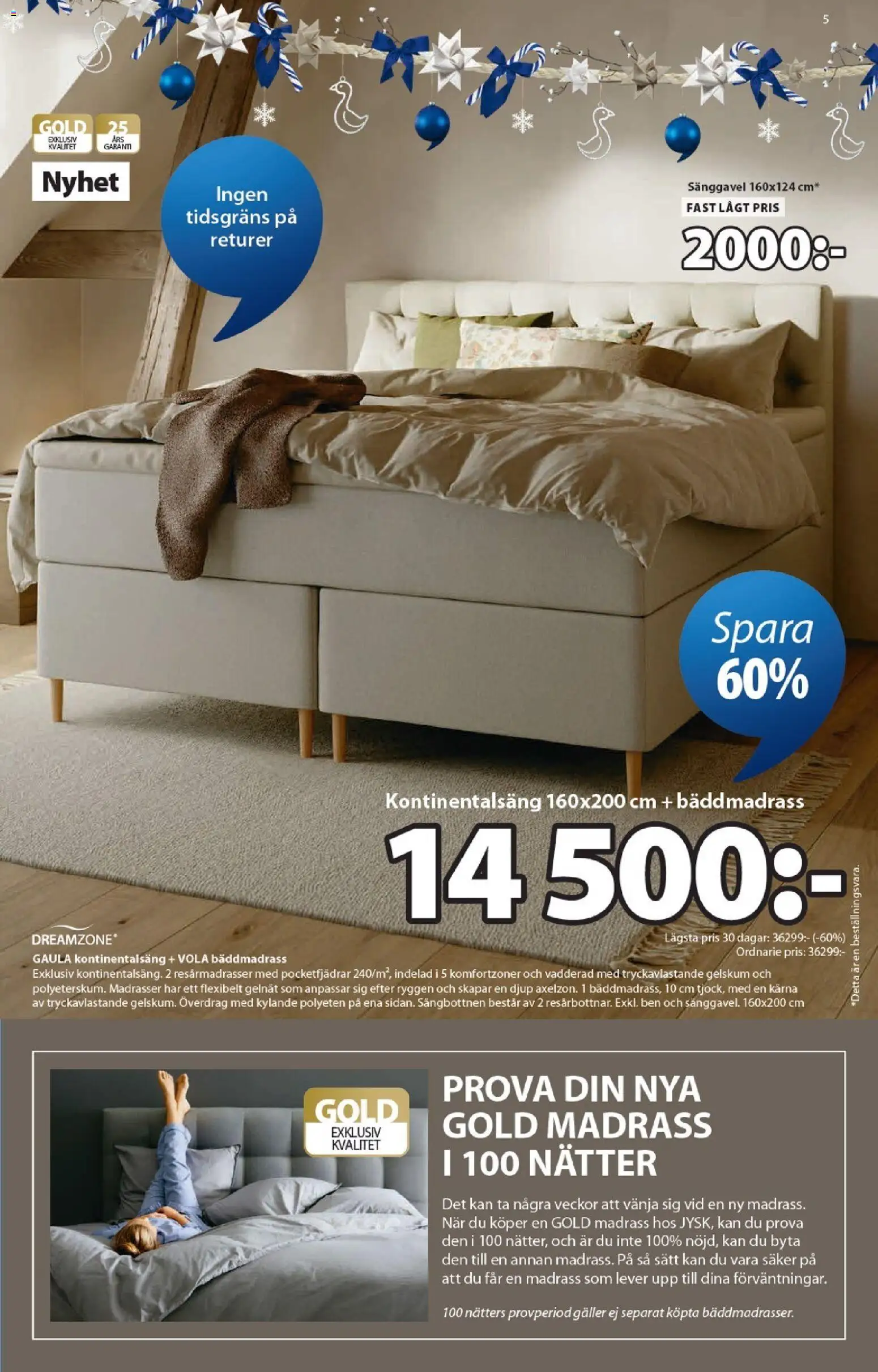 JYSK reklamblad aktuell från 19/10/2026 | Sida: 5 | Produkter: Bäddmadrass, Sänggavel, Madrass, Galler