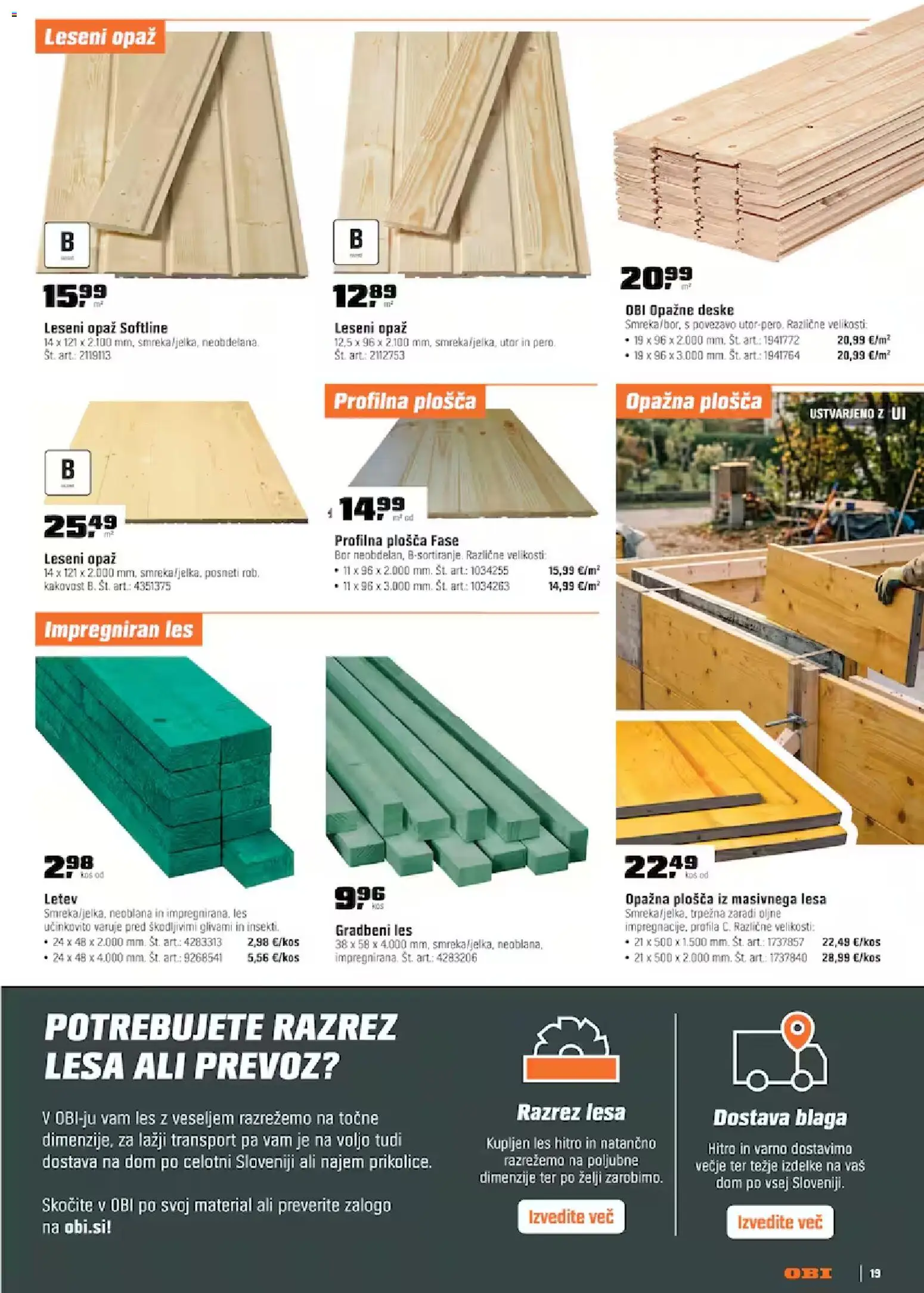 Novi OBI katalog ponudbe – veljaven od 01.09.2026 | Stran: 19 | Izdelki: Kos, Letev