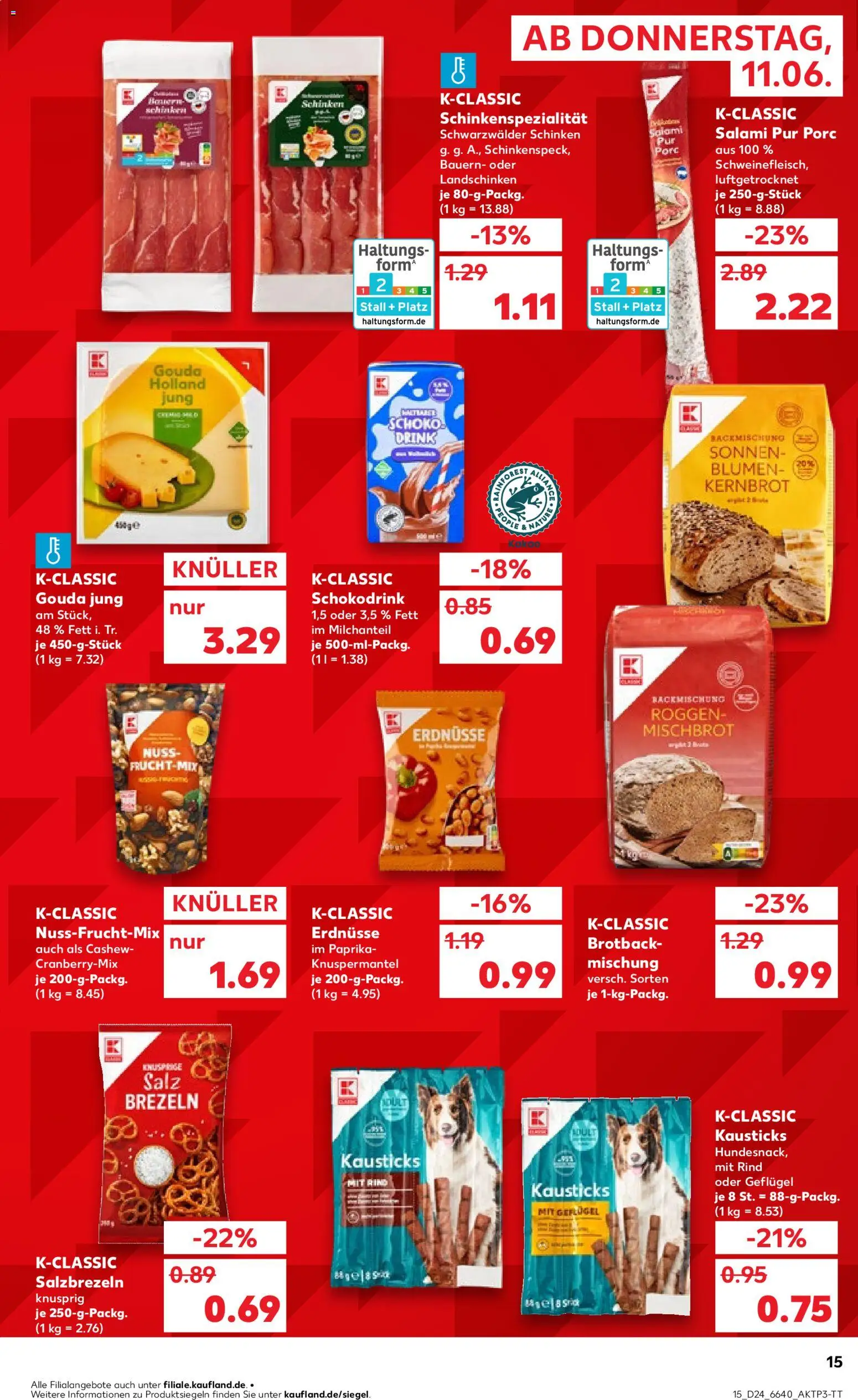 Kaufland Německo leták od 11.06.2026 | Strana: 15 | Produkty: Gouda, Paprika, Forma