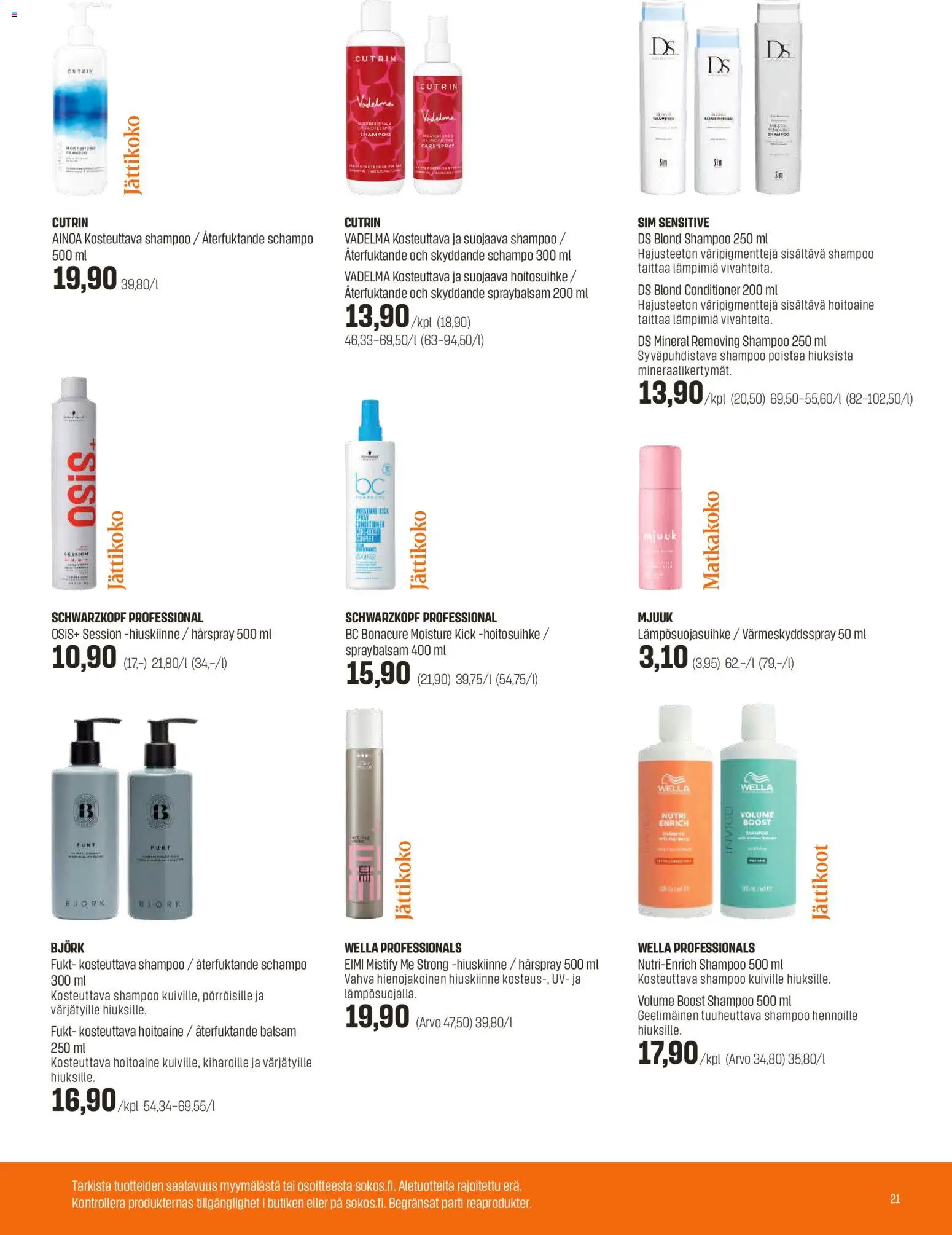 Sokos tarjoukset – voimassa 10.06.2026 alkaen | Sivu: 21 | Tuotteet: Vadelma, Shampoo, Hoitoaine