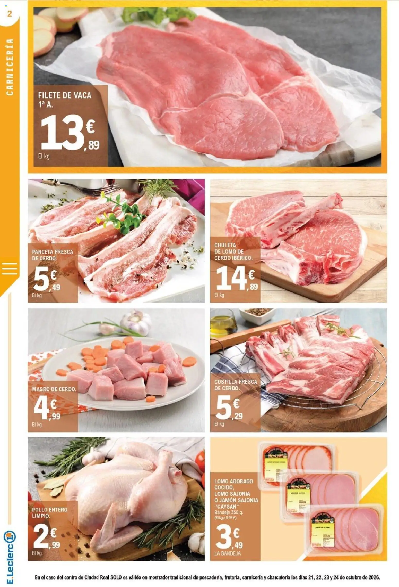 E.Leclerc - Soria │ válido desde el 21/10/2026 | Página: 2 | Productos: Panceta, Lomo, Jamón, Pollo