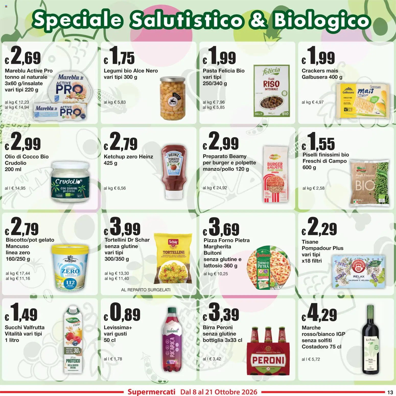 Volantino Sì con Te del 08/10/2026 | Pagina: 13 | Prodotti: Senza glutine, Birra, Pasta, Tonno