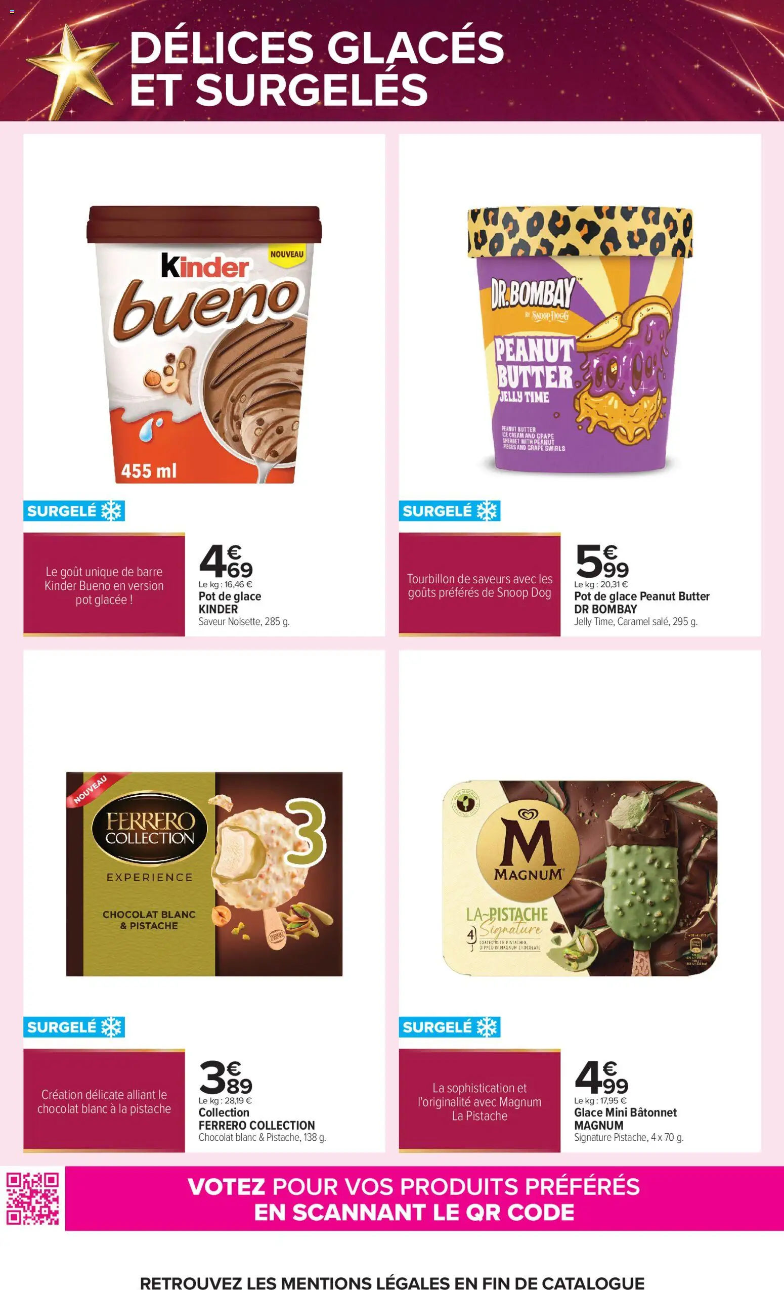 {H1} | Page: 9 | Produits: Glace, Pot de glace, Kinder Bueno, Chocolat