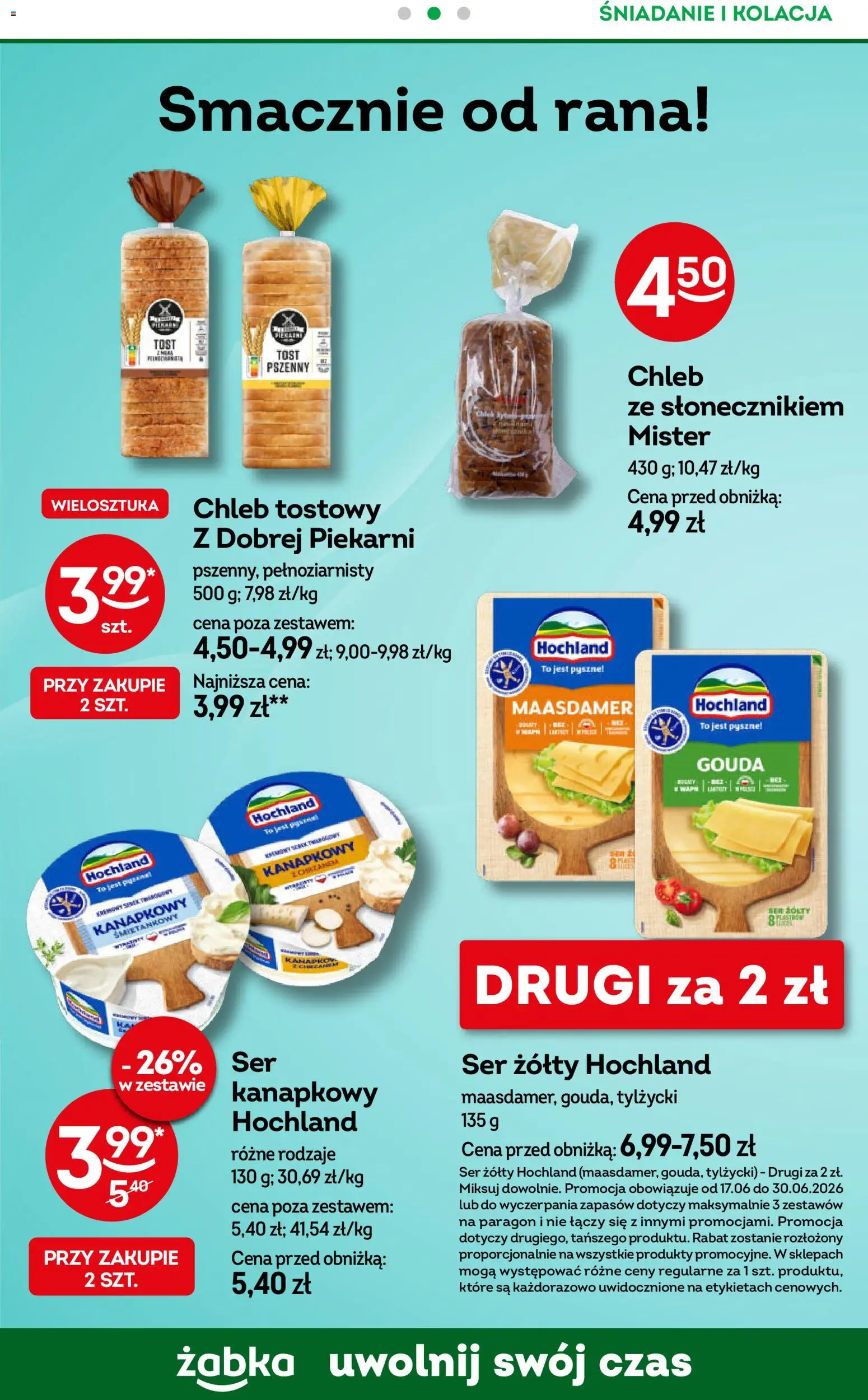 Żabka gazetka - Codzienne produkty od 17.06.2026 | Strona: 12 | Produkty: Ser żółty, Chleb tostowy, Ser, Chleb