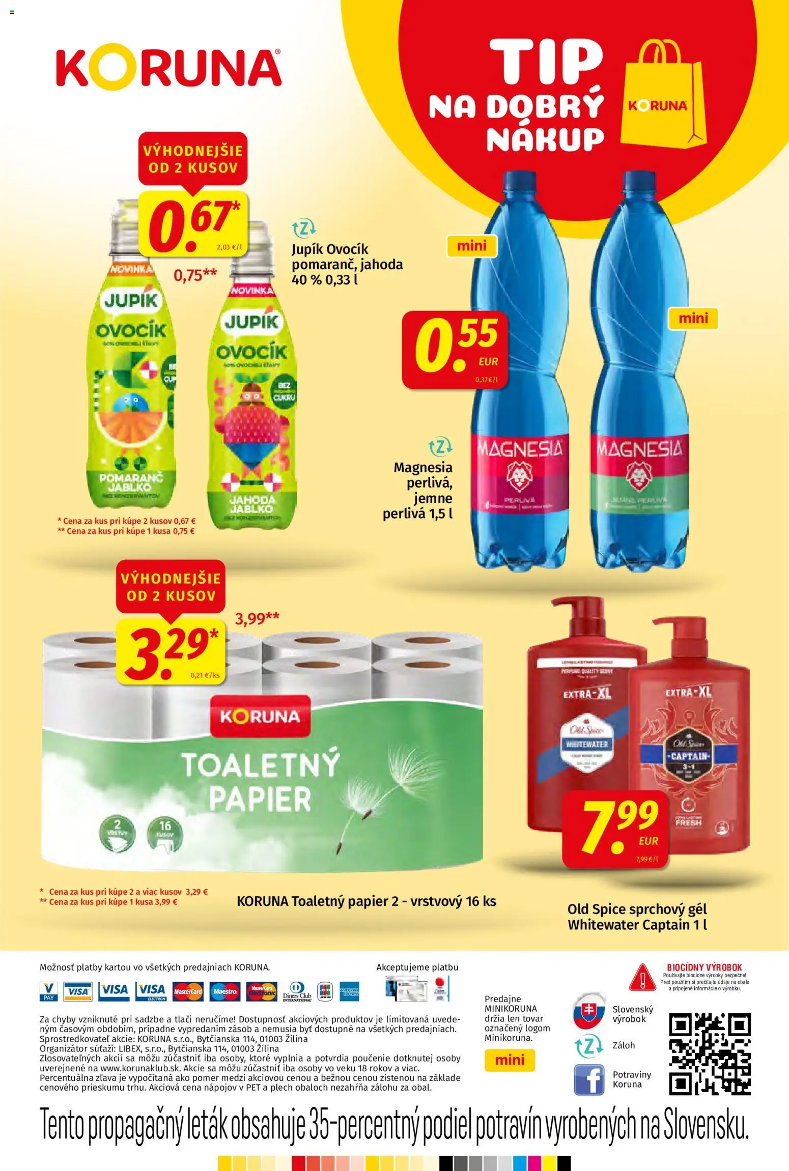 Nové Koruna akcie – leták je platný od 09.10.2026 | Strana: 24 | Produkty: Old Spice, Toaletný papier, Sprchový gél, Magnesia