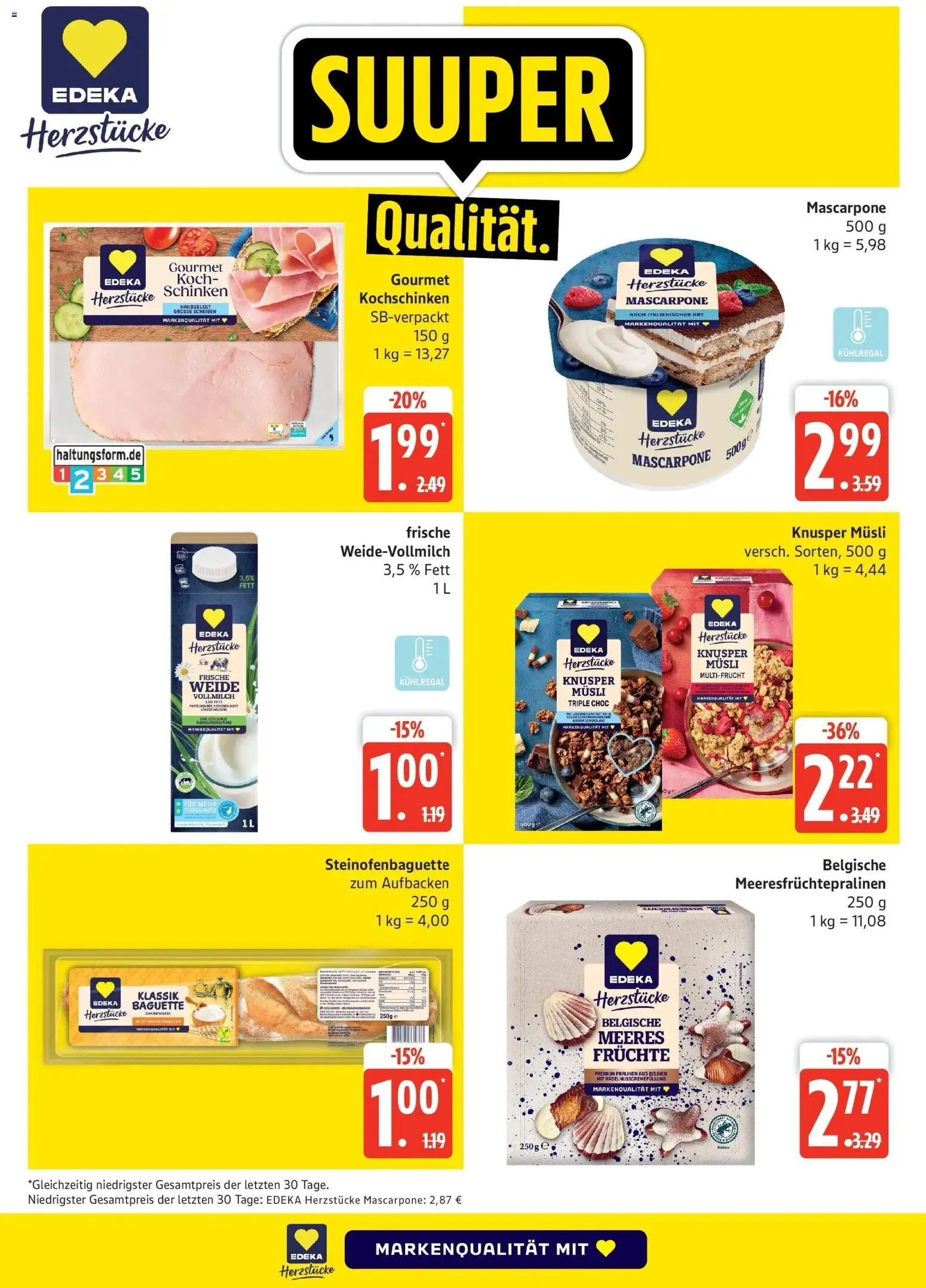 Edeka Prospekt Stralsund (ab 05.10.2026) » Angebote Online | Seite: 4 | Produkte: Musli, Mascarpone, Baguette, Schinken