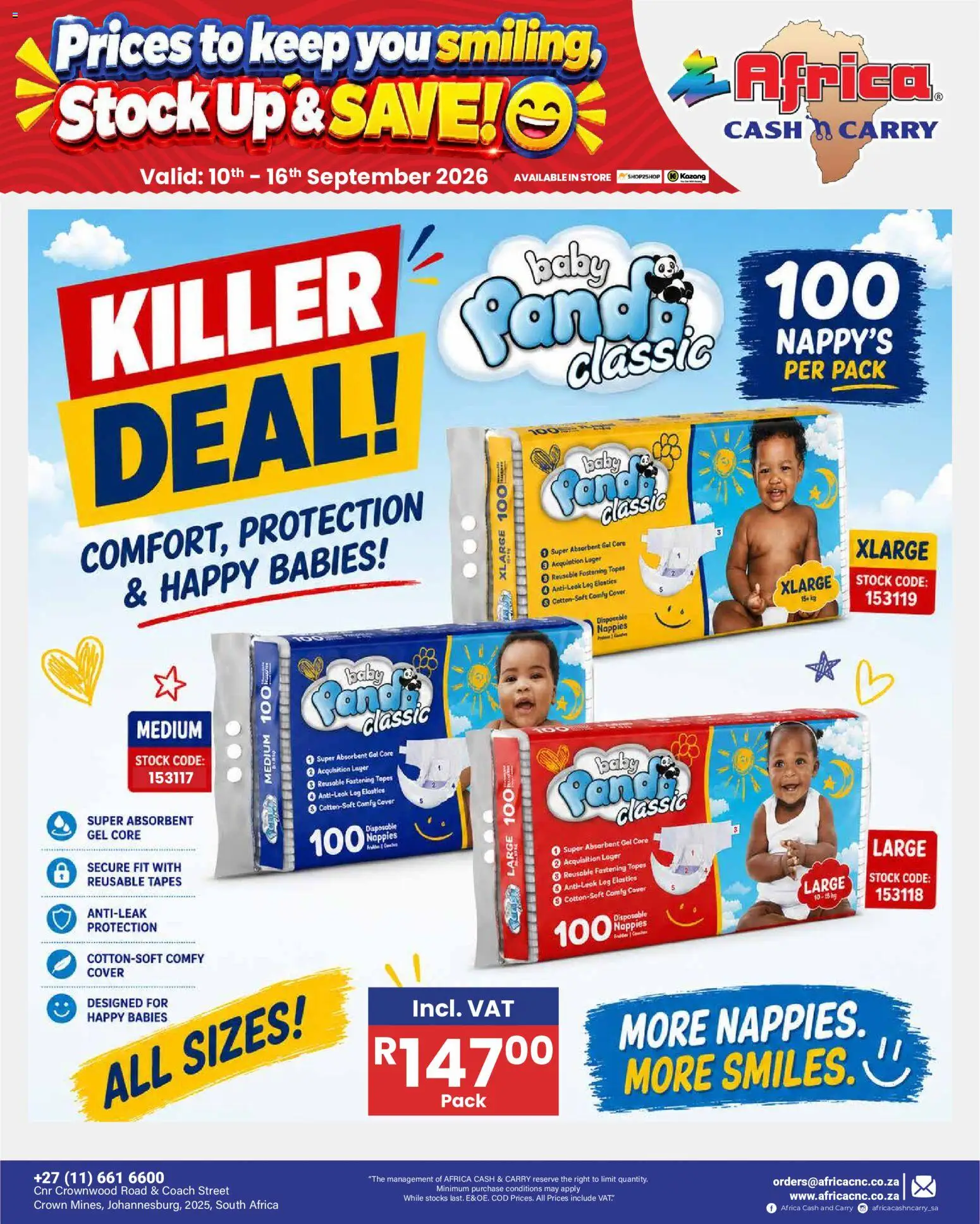 New Africa Cash & Carry catalogue – valid from 10/09/2026 | Page: 12 | Products: Cover, Stock, Nappies