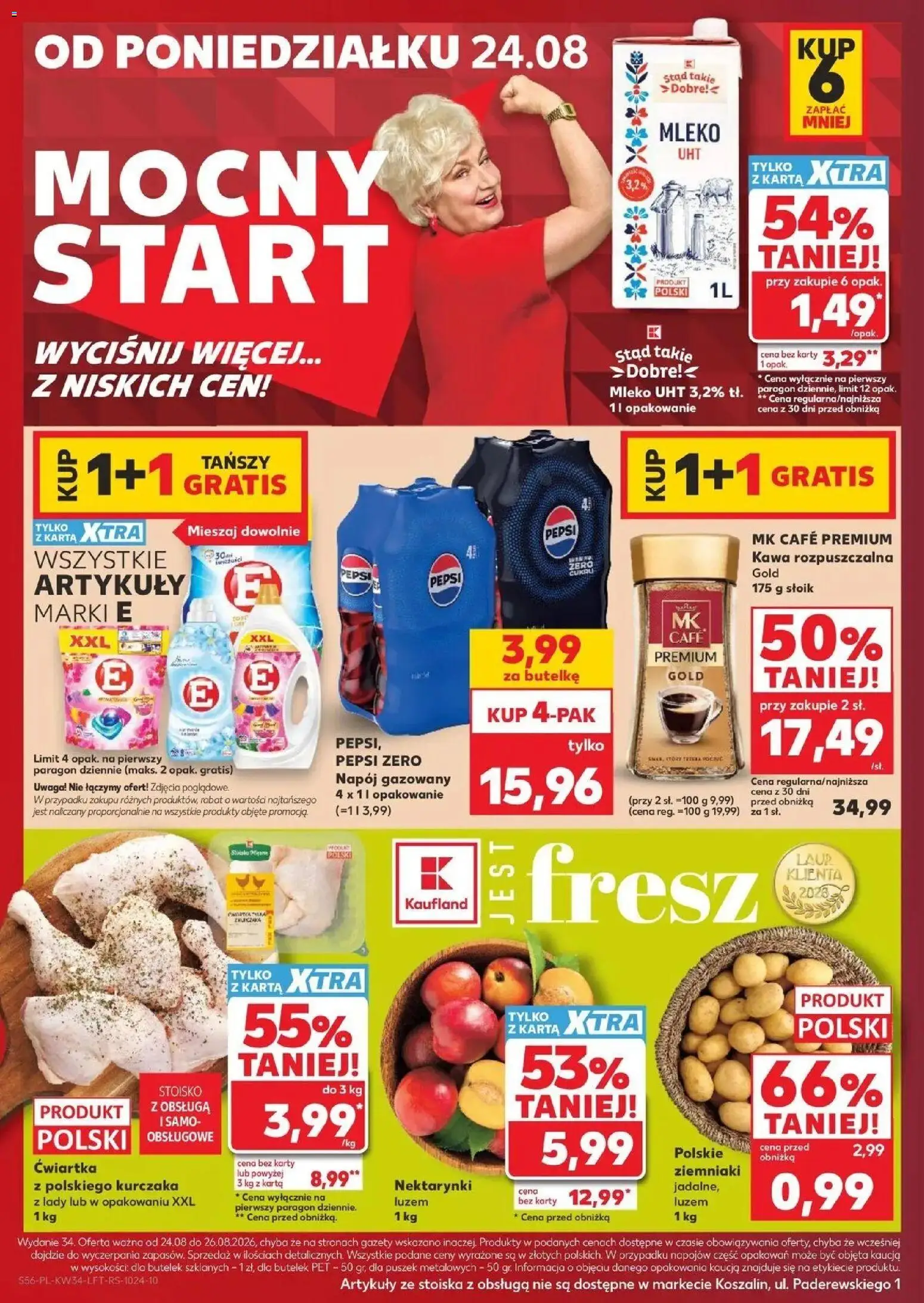Kaufland gazetka od 20.08.2026 - od jutra PDF | Strona: 56 | Produkty: Kawa rozpuszczalna, Pepsi, Mleko, Mleko UHT
