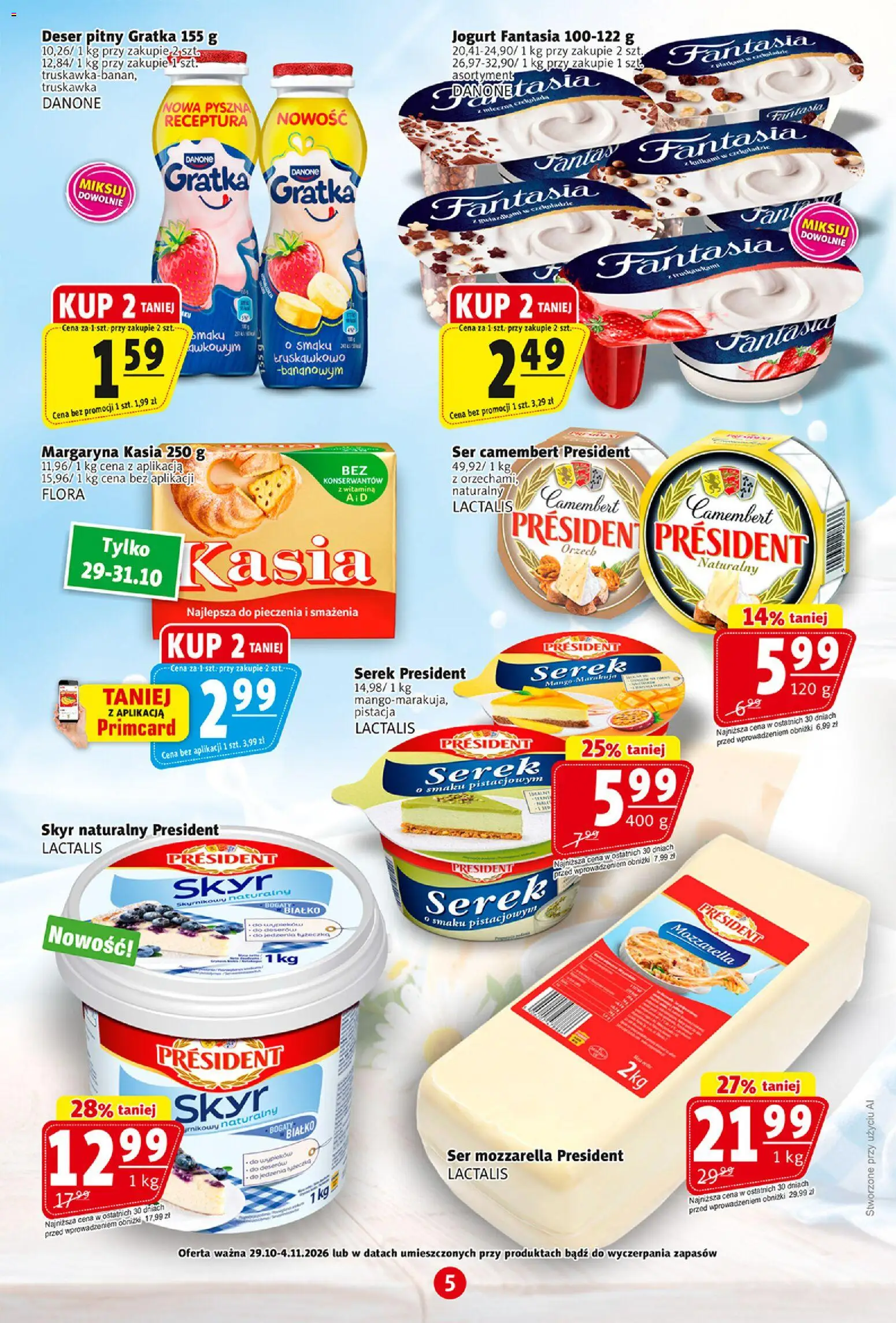 Prim Market gazetka od 29.10.2026 | Strona: 5 | Produkty: Mango, Ser camembert, Camembert, Mozzarella