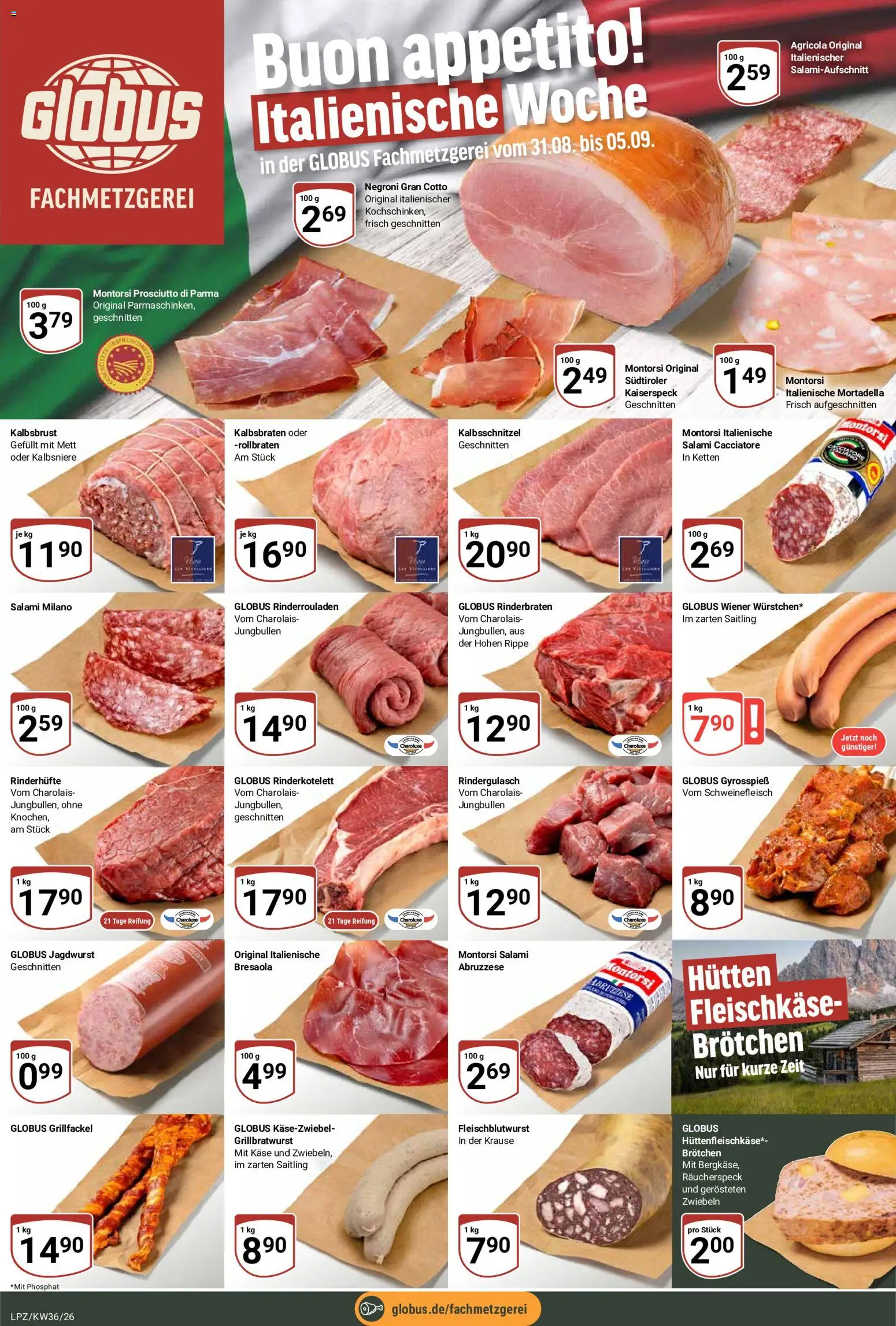 Globus Prospekt Leipzig – gültig ab 31.08.2026 | Seite: 10 | Produkte: Rinderrouladen, Rindergulasch, Käse, Schweinefleisch