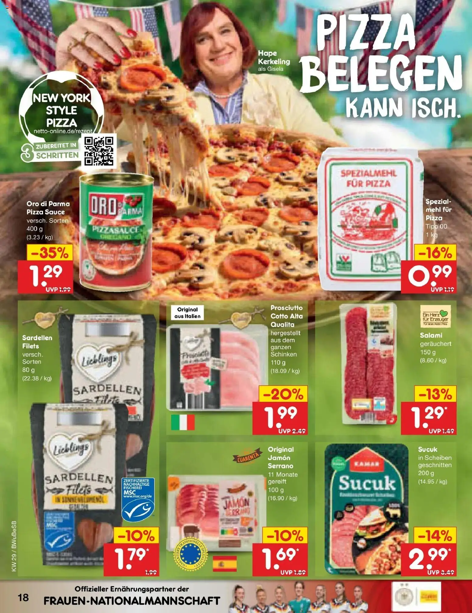Netto Marken-Discount Prospekt Bielefeld – gültig ab 13.07.2026 | Seite: 24 | Produkte: Mehl, Oro di parma, Salami, Schinken