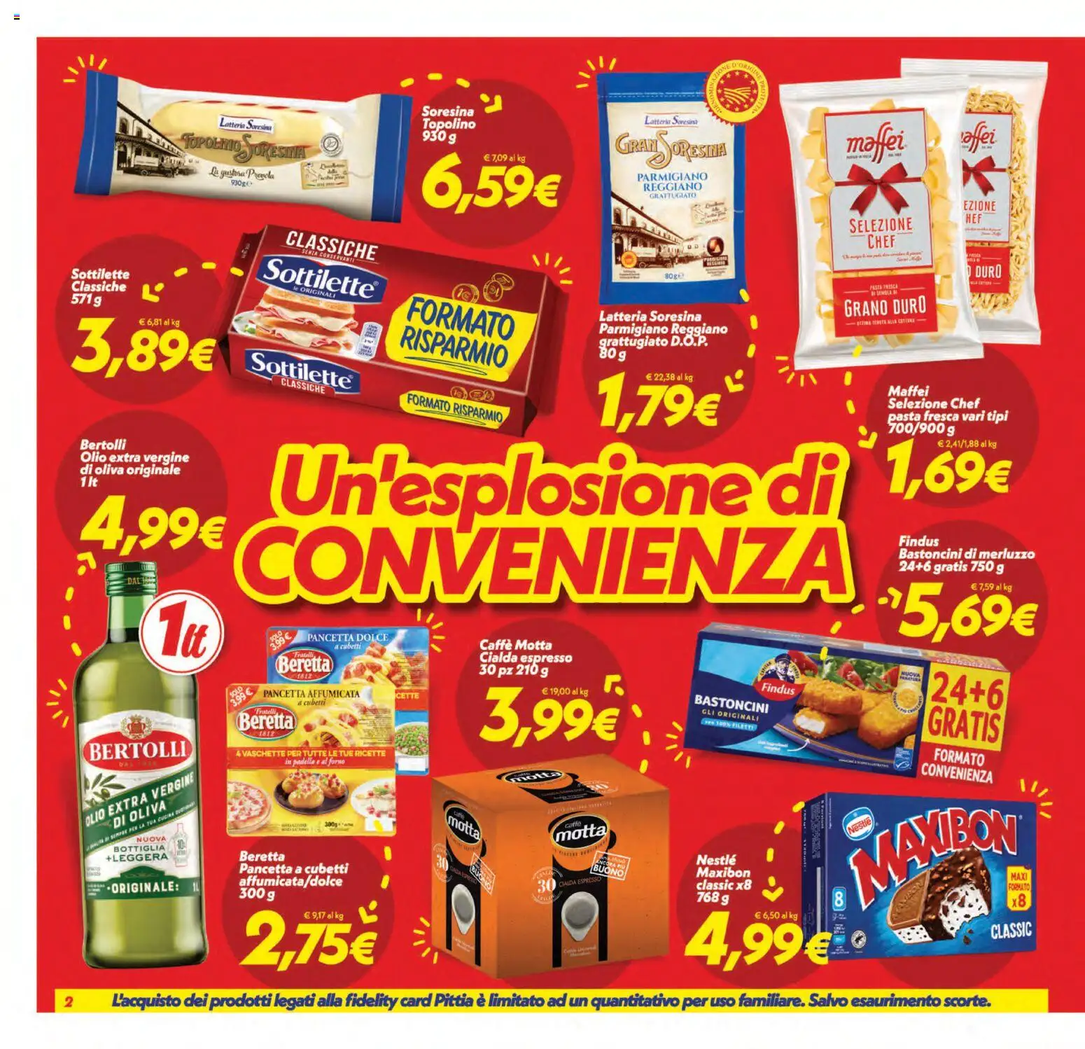 Volantino SuperConveniente del 11/09/2026 | Pagina: 2 | Prodotti: Merluzzo, Olio, Parmigiano reggiano, Bottiglia