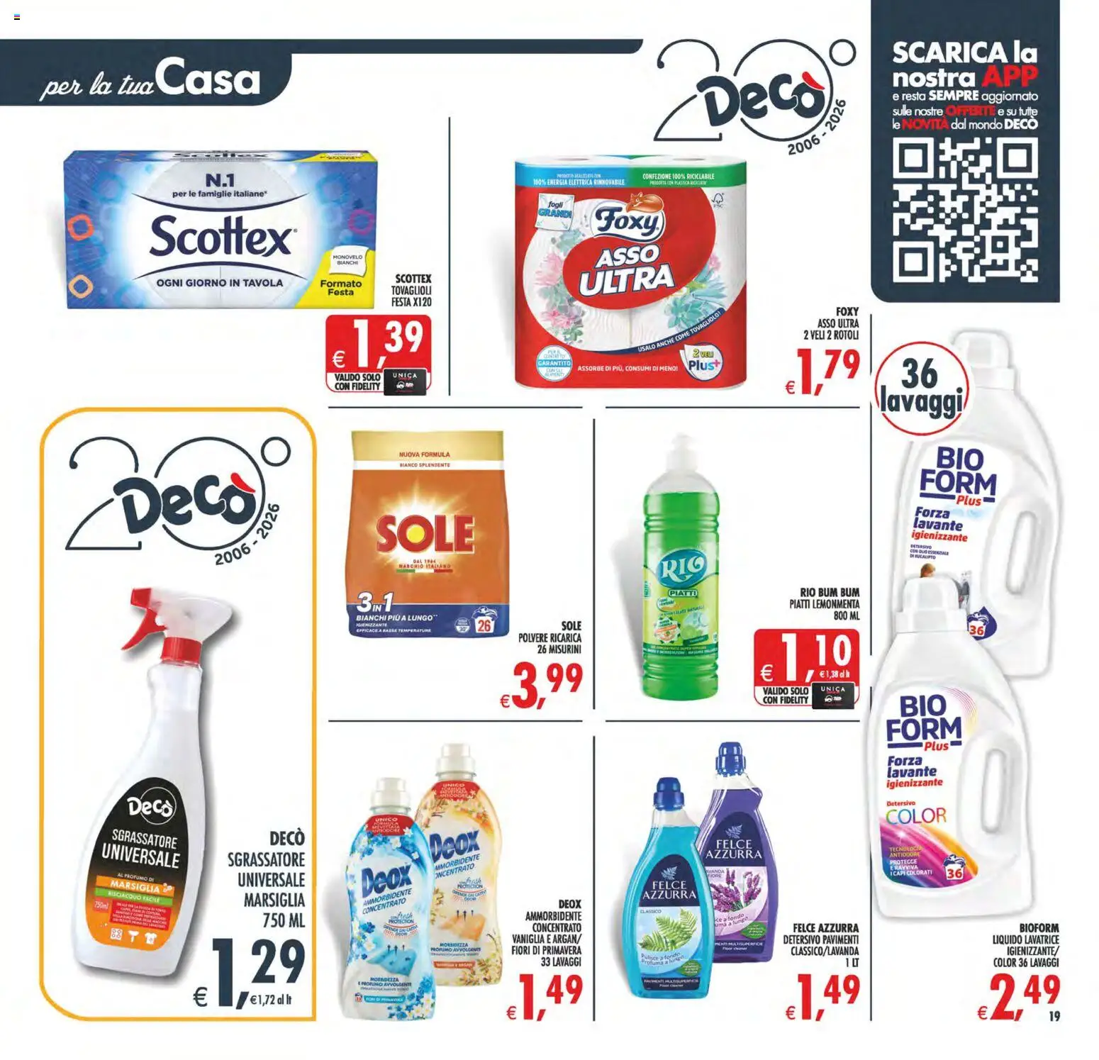 Volantino Decò del 31/07/2026 | Pagina: 19 | Prodotti: Ammorbidente, Sgrassatore, Lavatrice, Profumo