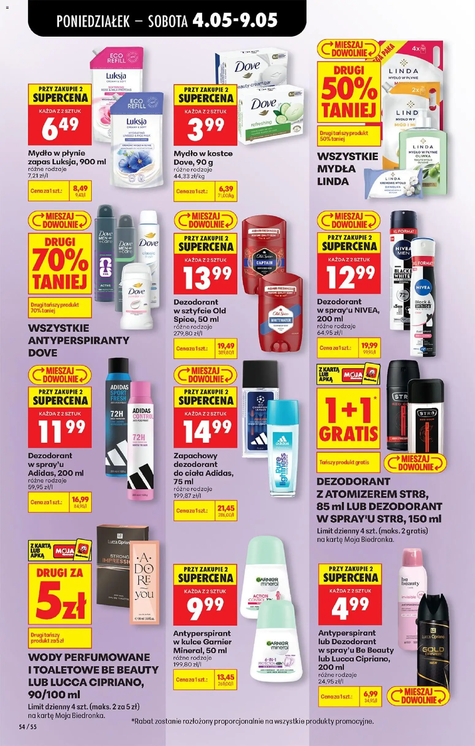 Biedronka Polsko leták od 04.05.2026 | Strana: 64 | Produkty: Mýdlo, Nivea, Old Spice, Dove