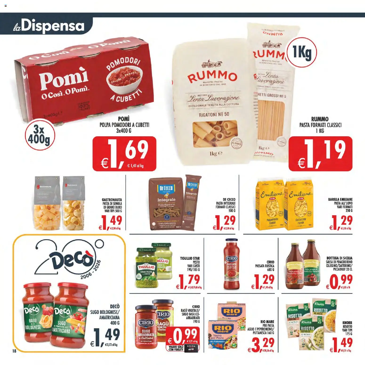 Volantino Decò del 07.04.2026 | Pagina: 18 | Prodotti: Pomodori, Tonno, Asparagi, Sugo