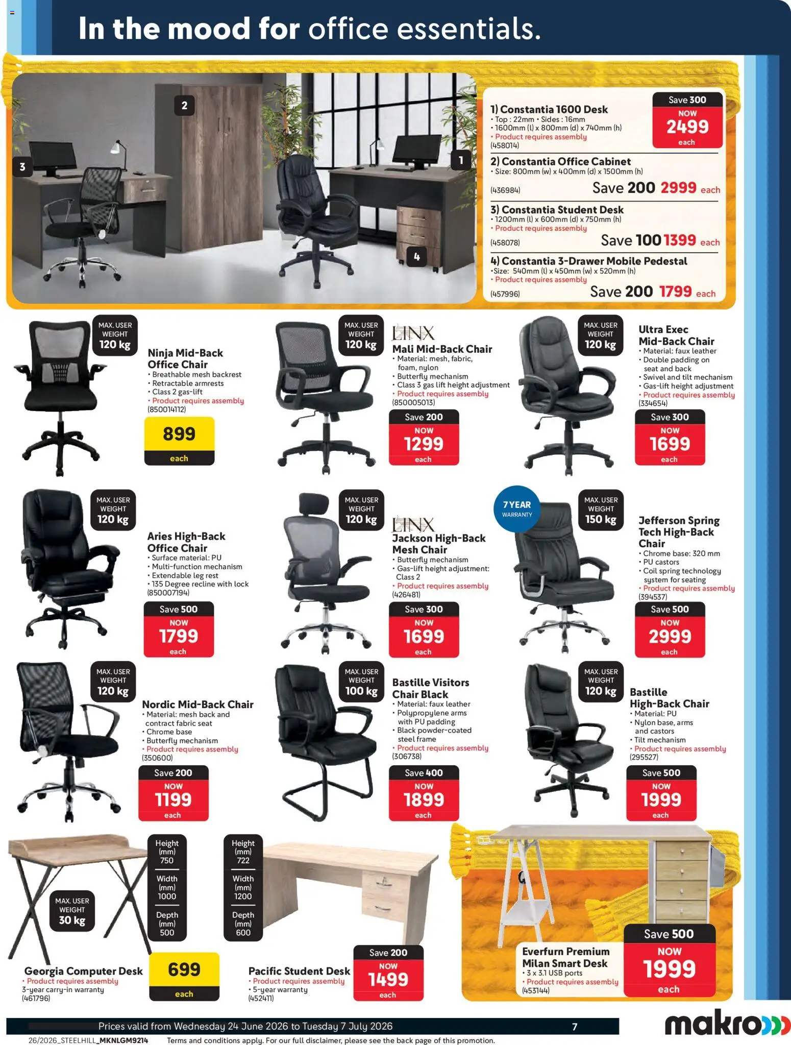New Makro catalogue – valid from 24/06/2026 | Page: 7 | Products: Computer, Desk, Pedestal, USB