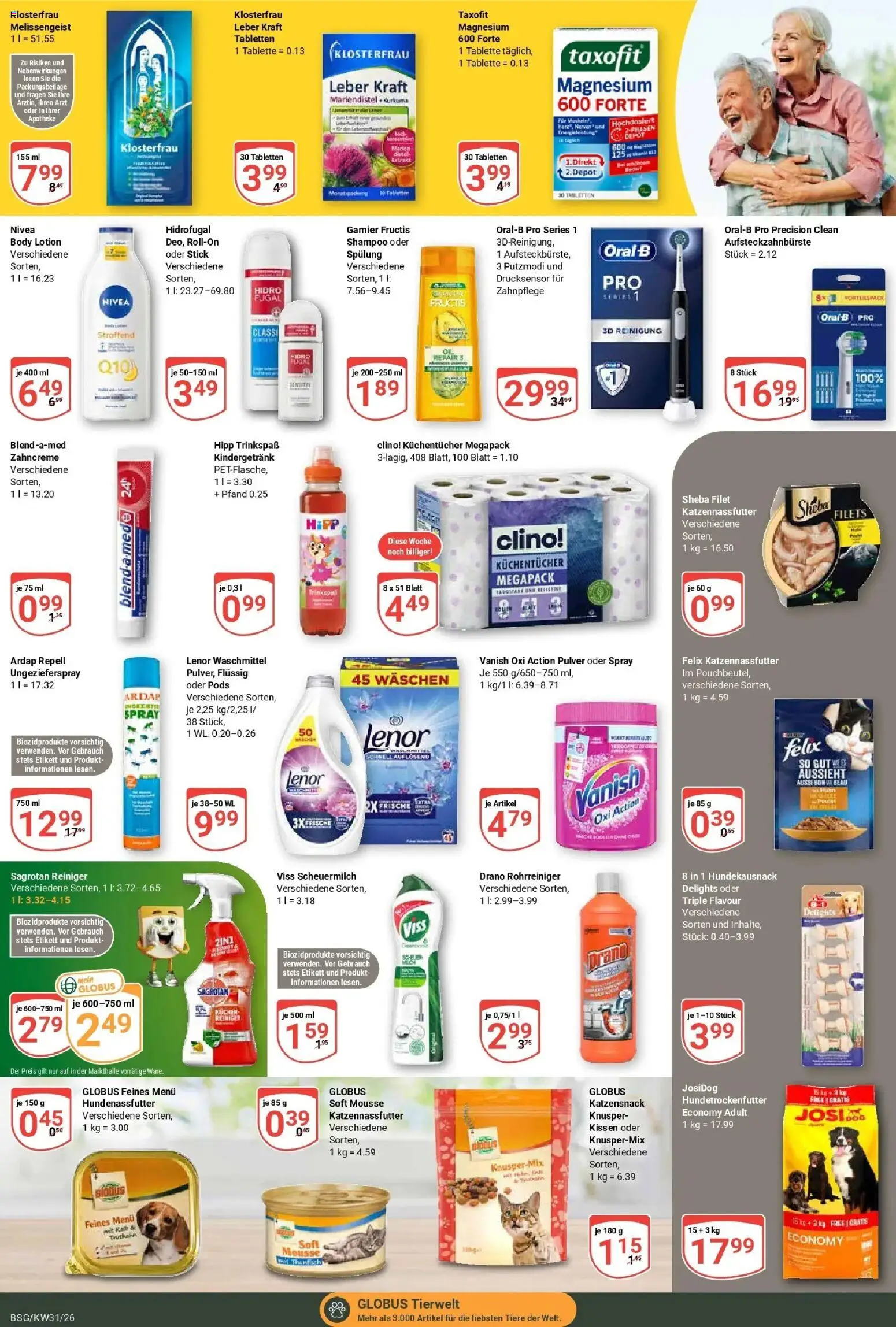 Globus Prospekt Braunschweig – gültig ab 27.07.2026 | Seite: 21 | Produkte: Lenor, Shampoo, Spülung, Waschmittel