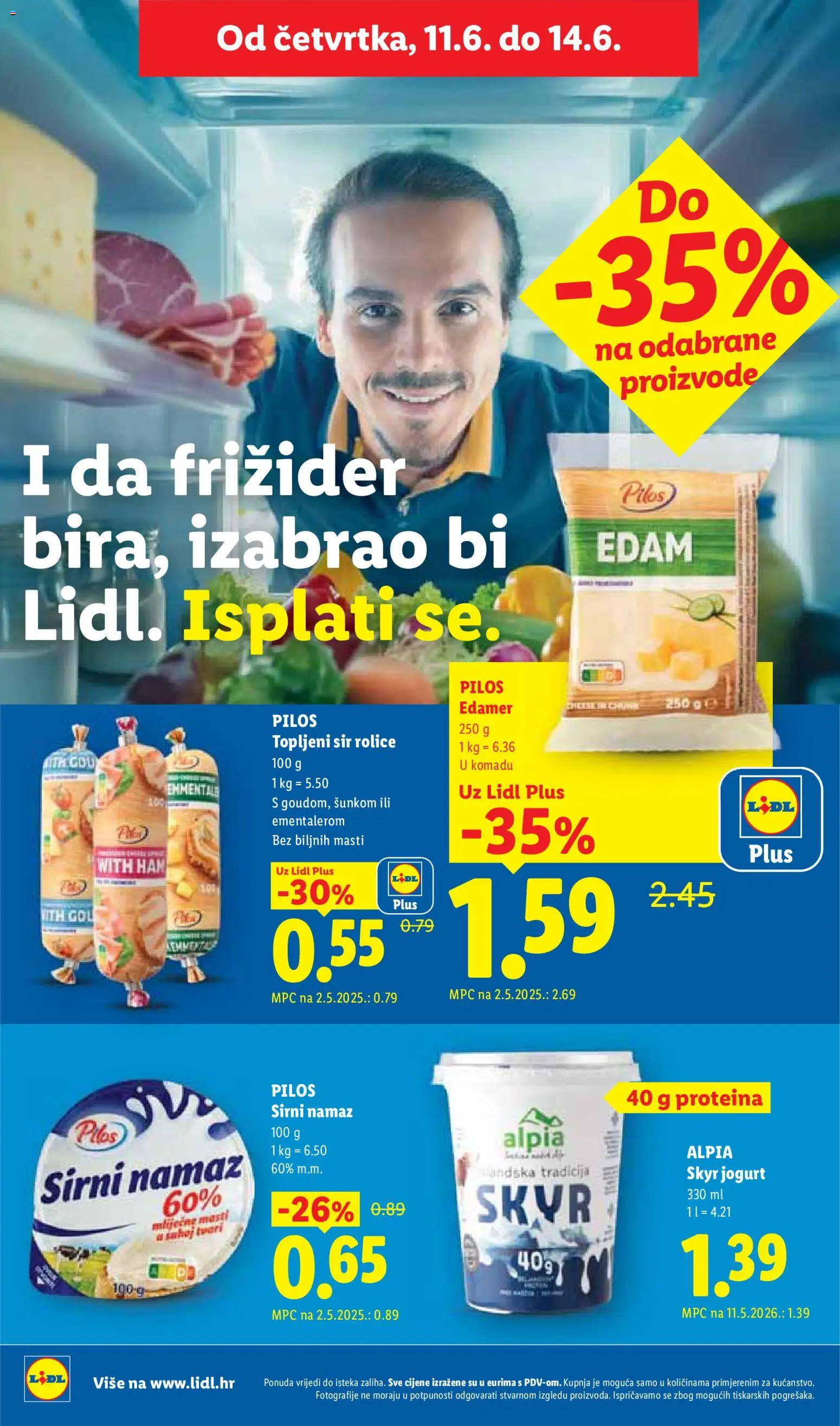 Lidl katalog | vrijedi od 08.06.2026 | Stranica: 60 | Proizvodi: Sir, Jogurt, Namaz