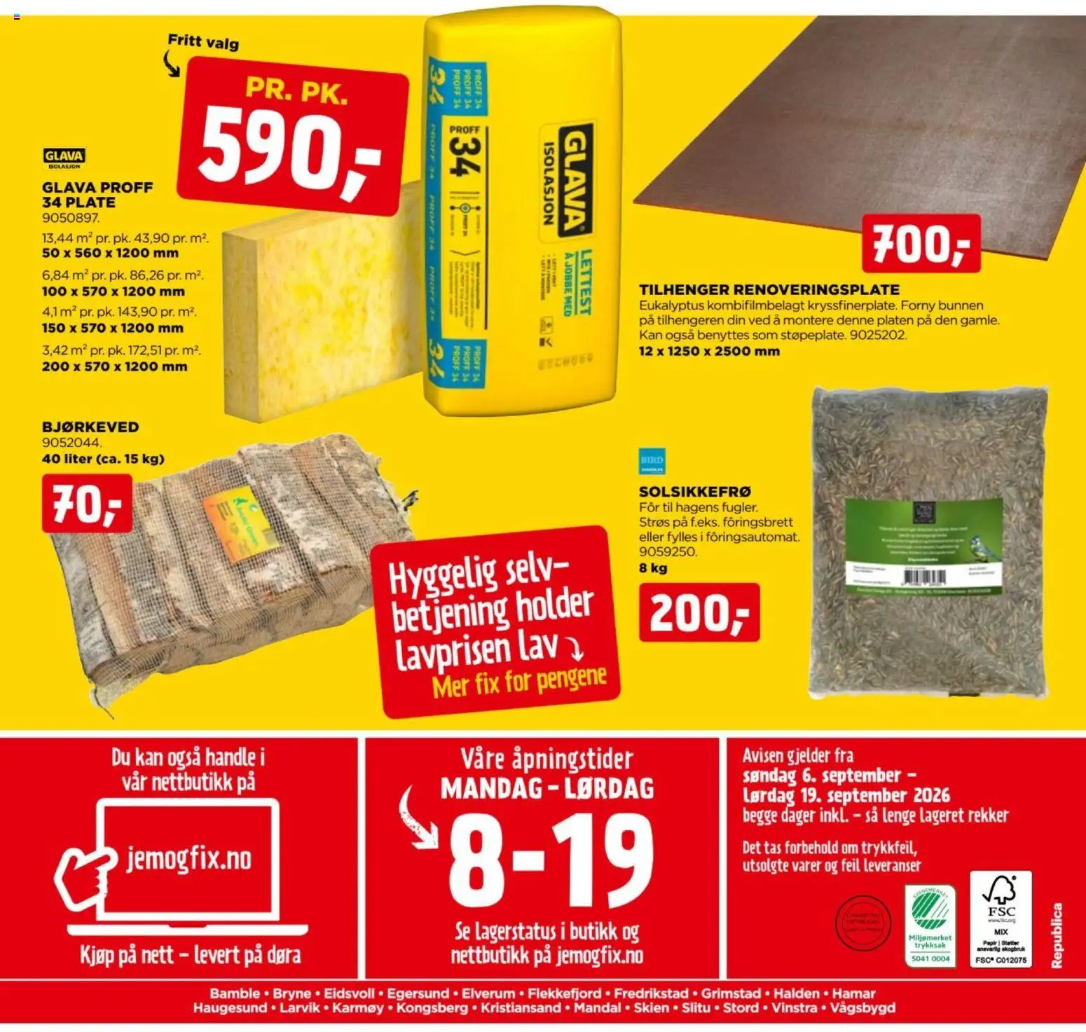 {H1} | Side: 24 | Produkter: Ved, Plate, Tilhenger, Solsikkefrø